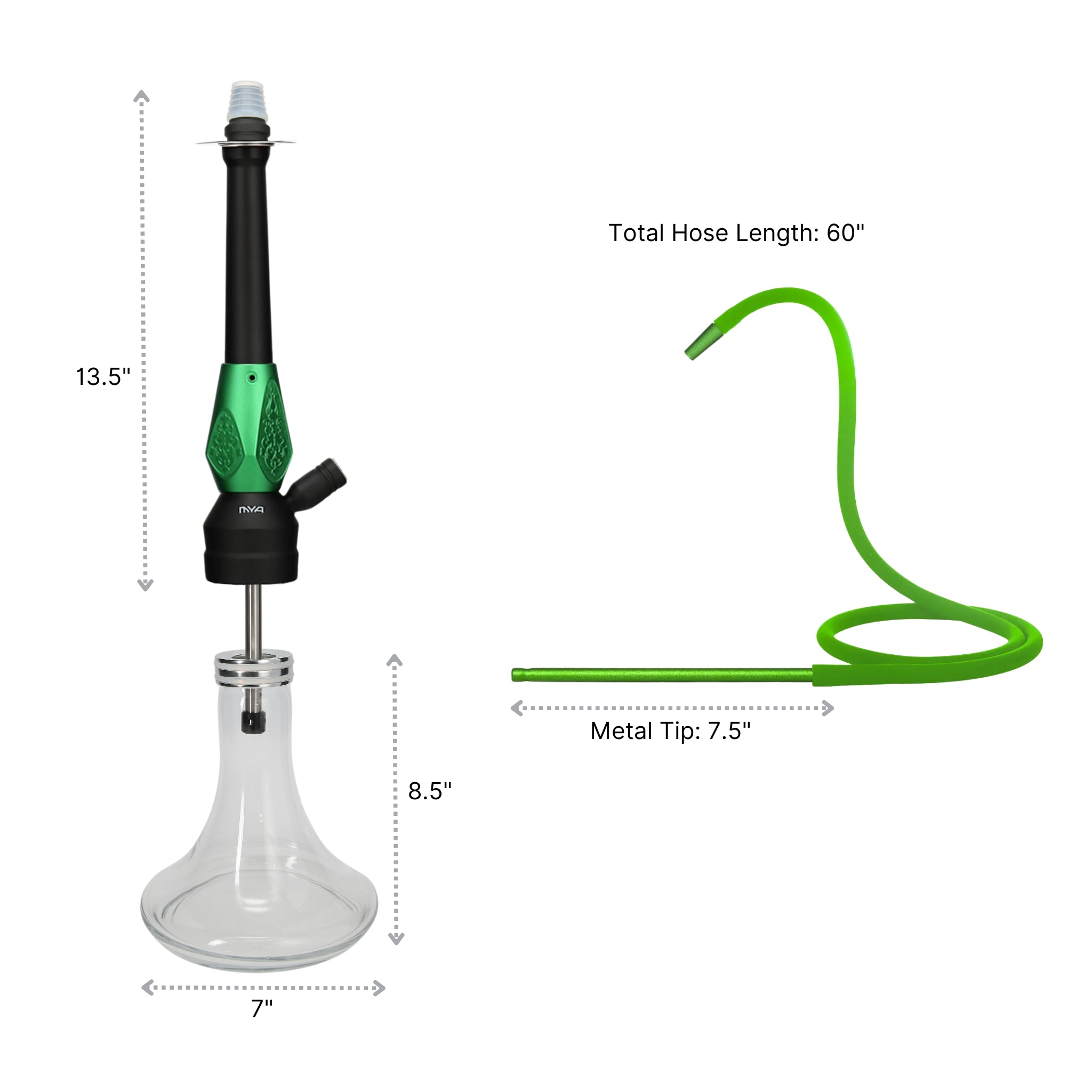 Dark Green ORO-1A4 MYA Hookah #color_Dark Green