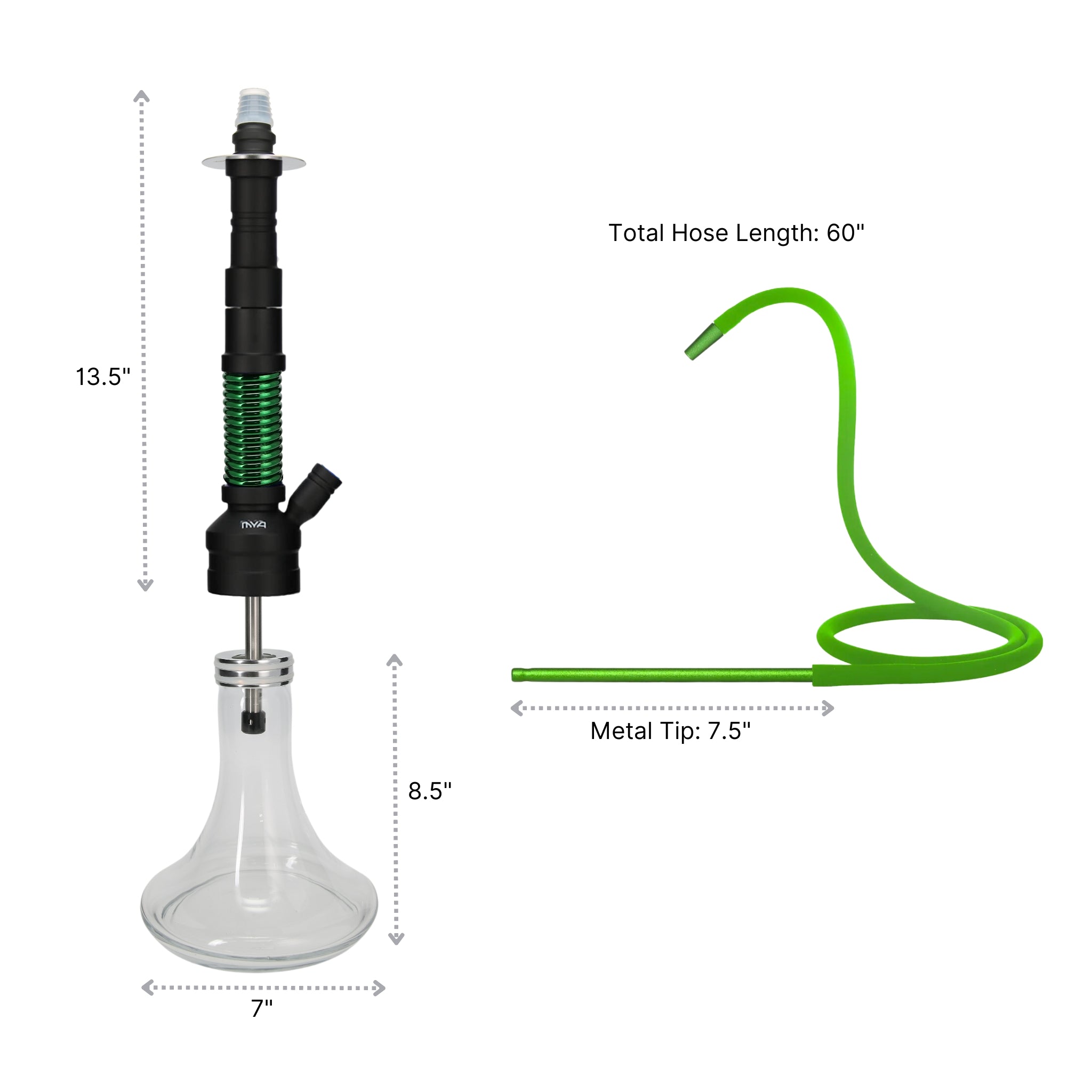 Dark Green ORO-1A6 MYA Hookah #color_Dark Green