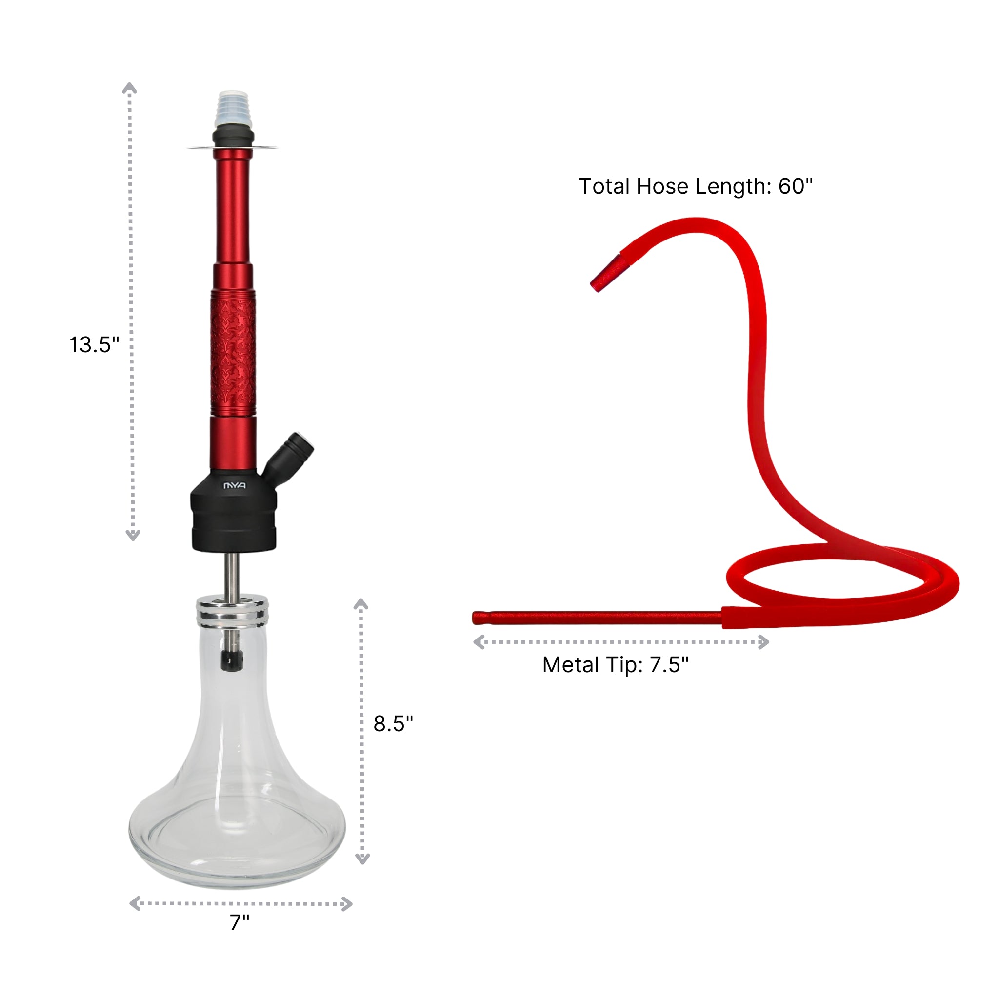 Red ORO-1A2 MYA Hookah #color_Red