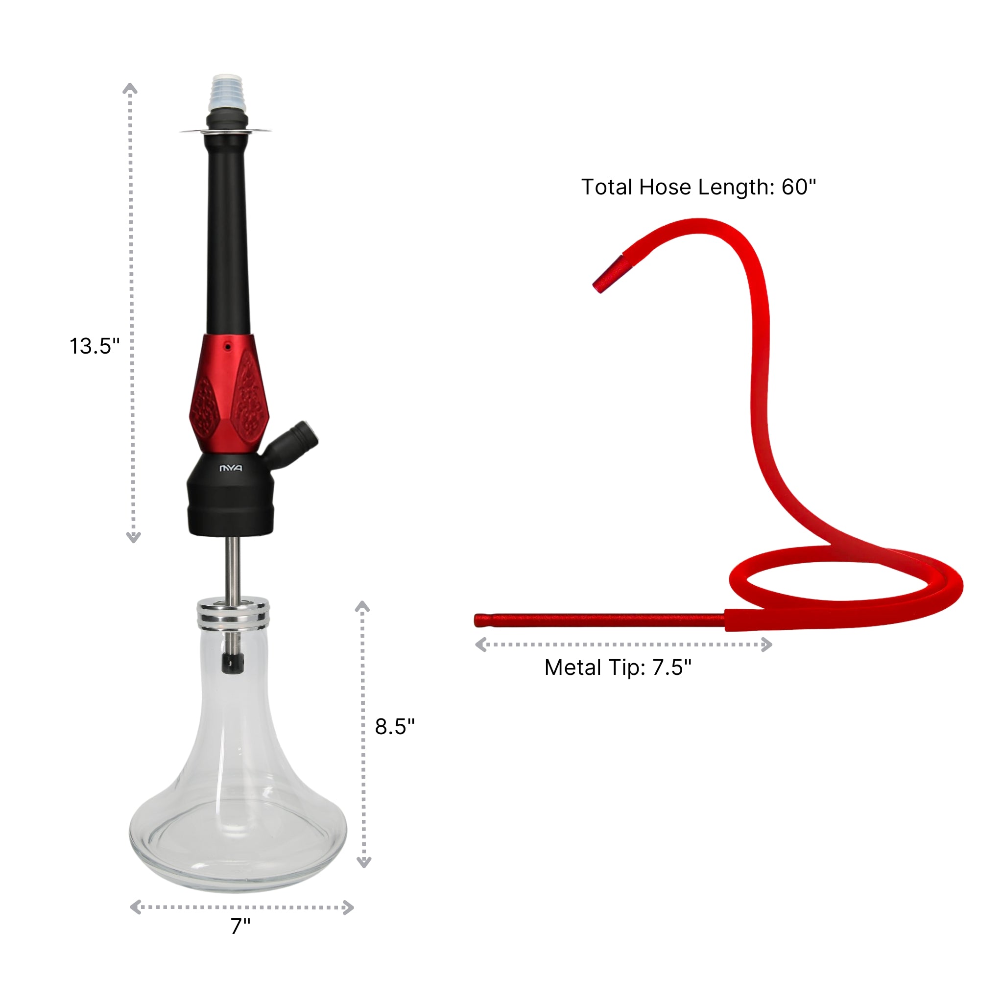 Red ORO-1A4 MYA Hookah #color_Red