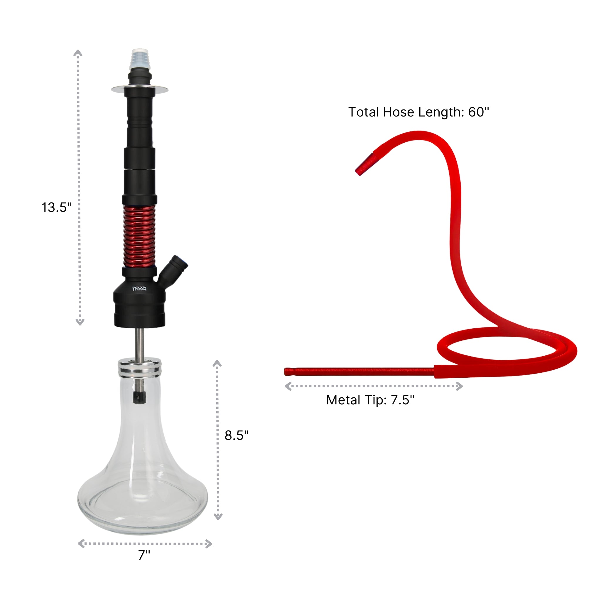 Red ORO-1A6 MYA Hookah #color_Red
