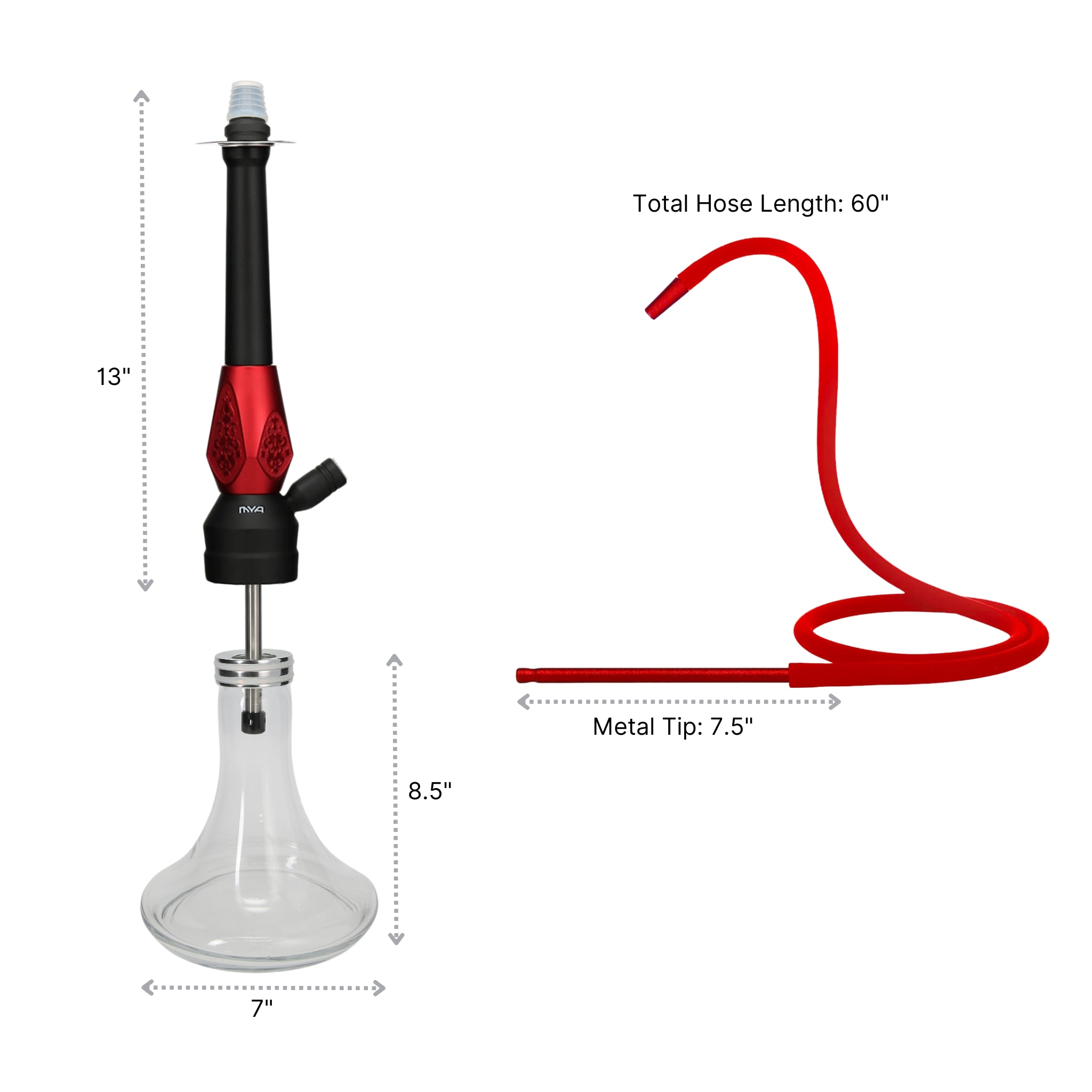 Red ORO-MX-1A3 MYA Hookah #color_Red