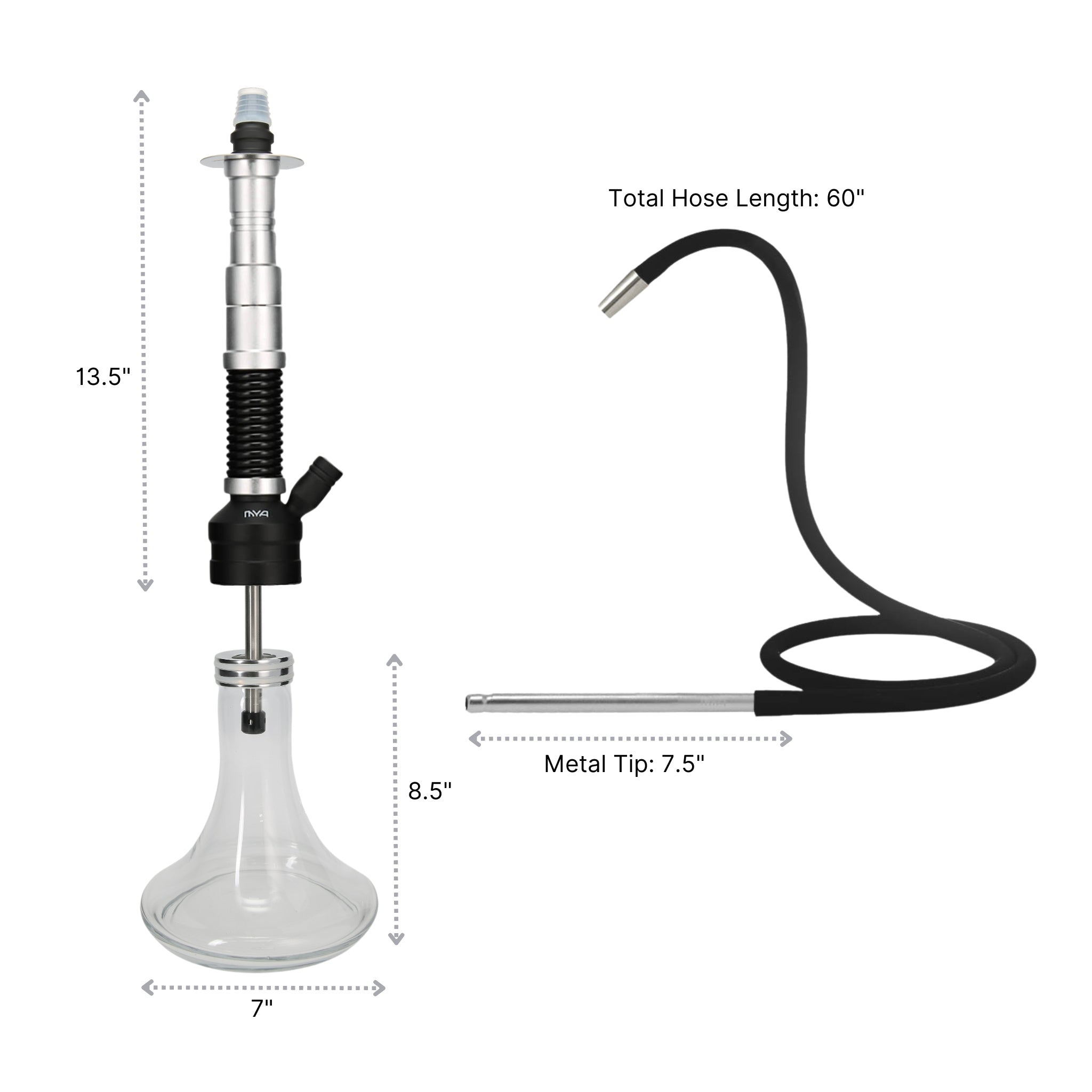 Silver ORO-1A6 MYA Hookah #color_Silver
