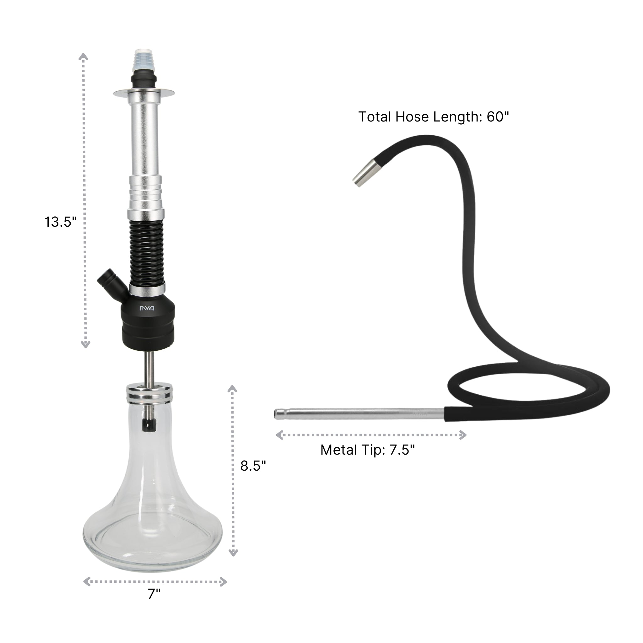 Silver ORO-MX-1A5 MYA Hookah #color_Silver