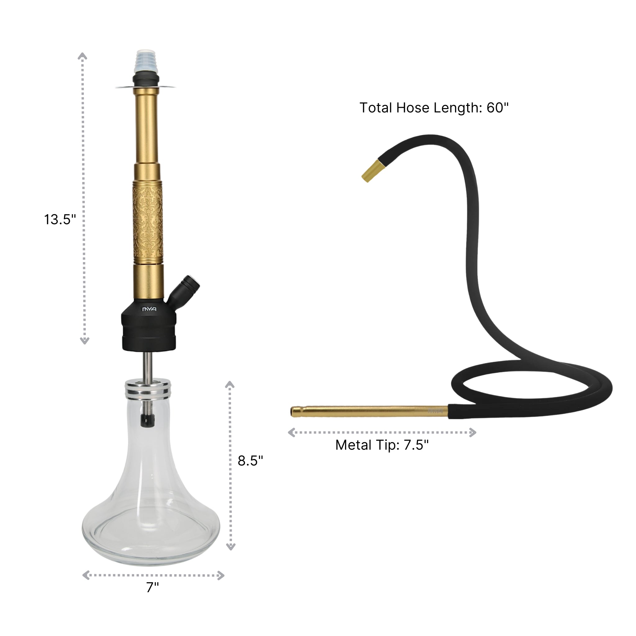 Yellow Bronze ORO-1A2 MYA Hookah #color_Yellow Bronze