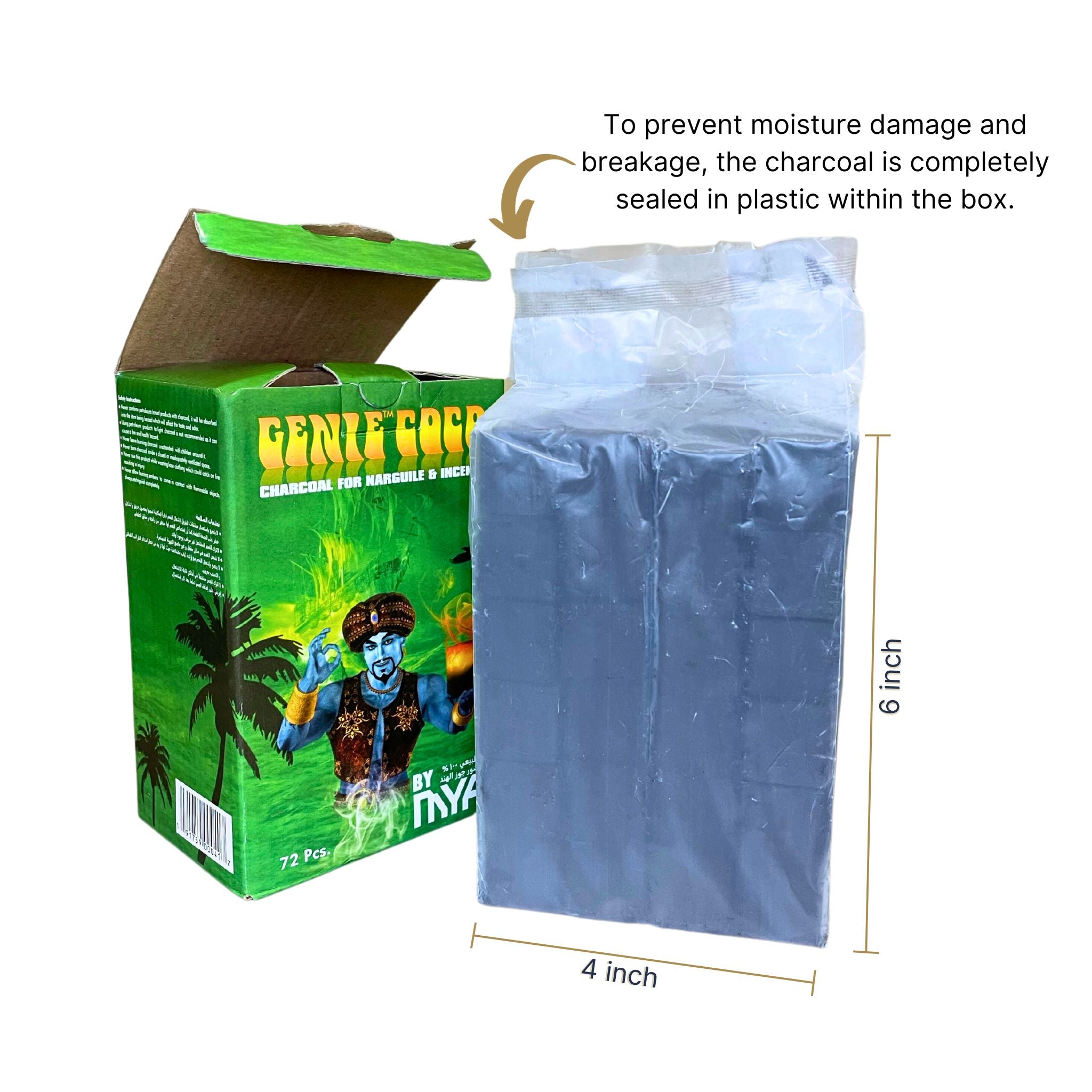 MYA GENIE COCO CHARCOAL - 72PCS