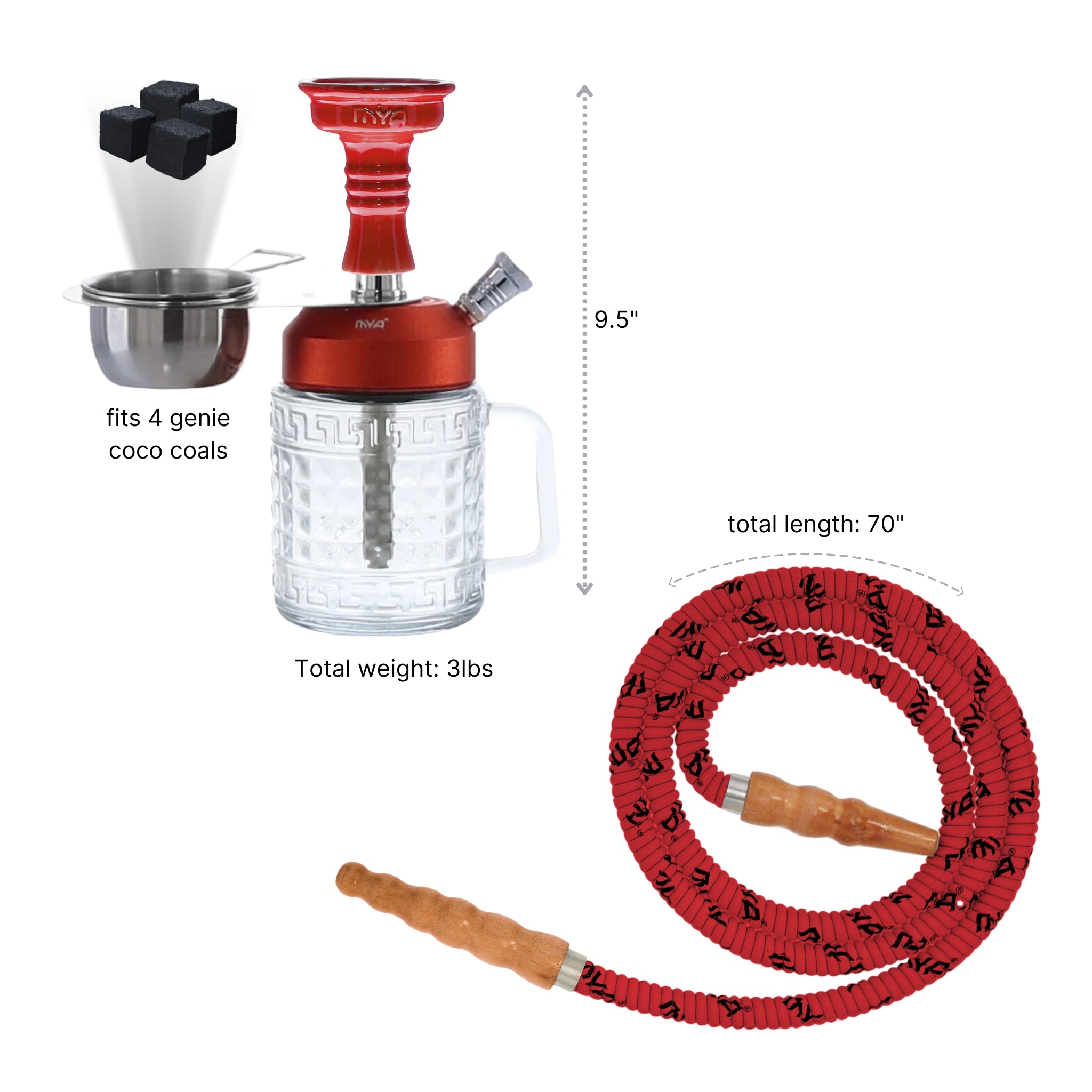 JARRA Hookah #color_RED/CLEAR