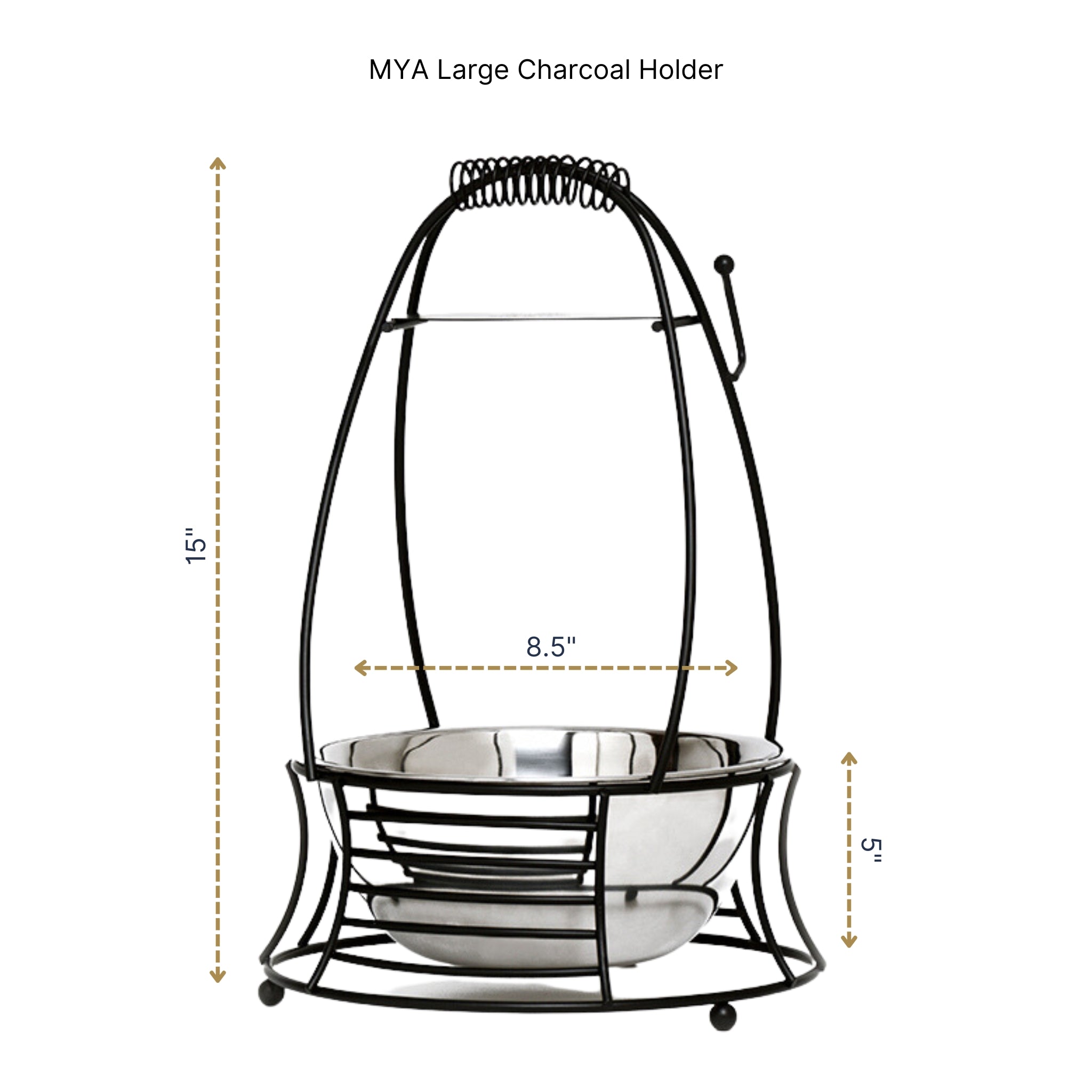 Black Large Charcoal Basket #COLOR_BLACK