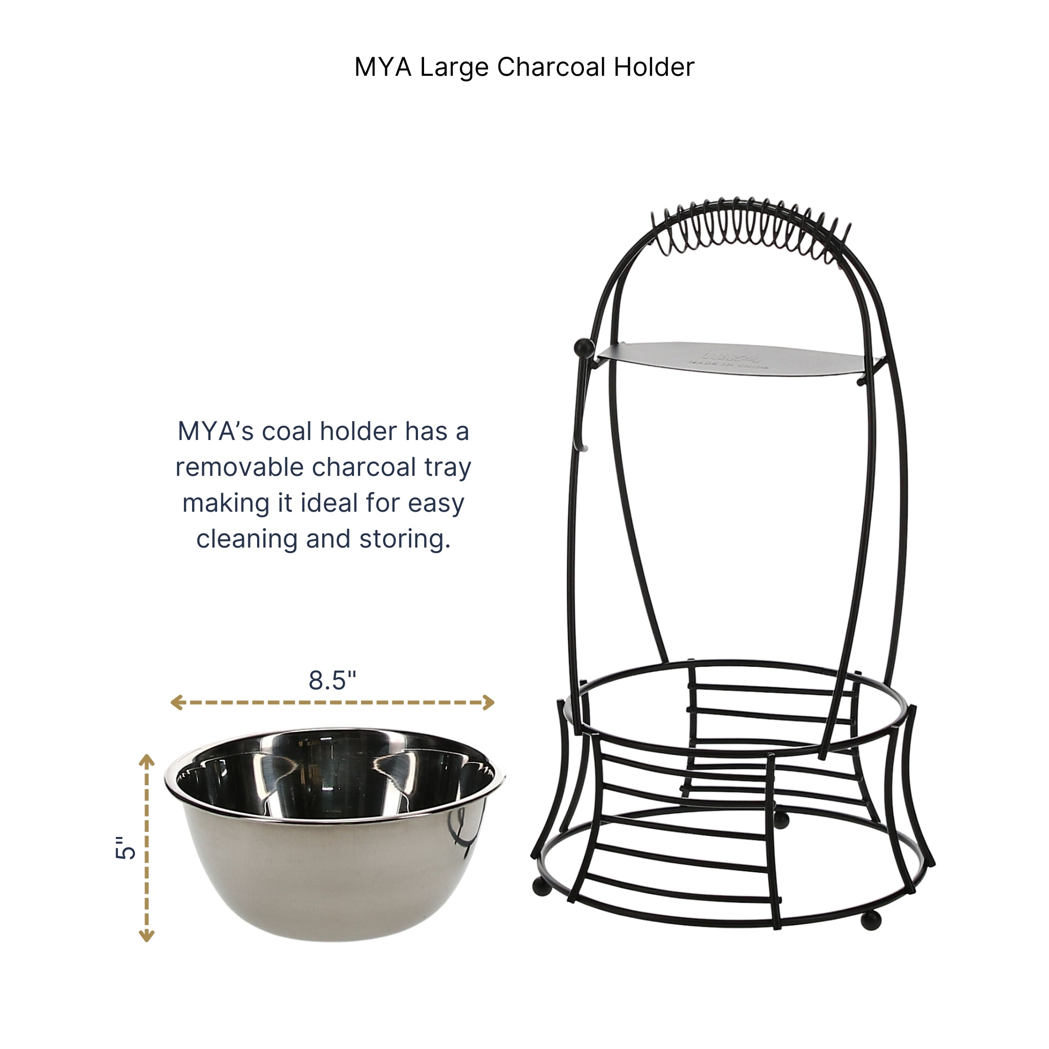 Black Large Charcoal Basket #COLOR_BLACK