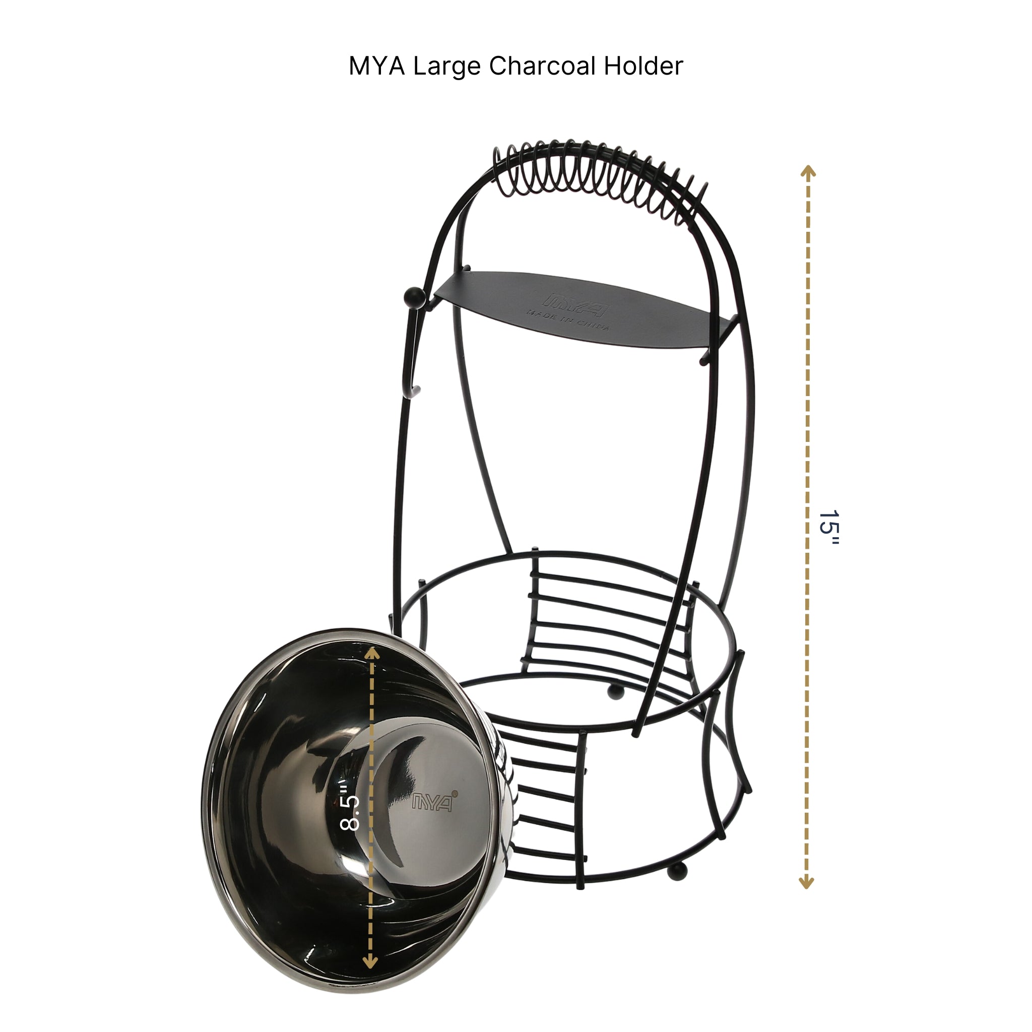 Black Large Charcoal Basket #COLOR_BLACK