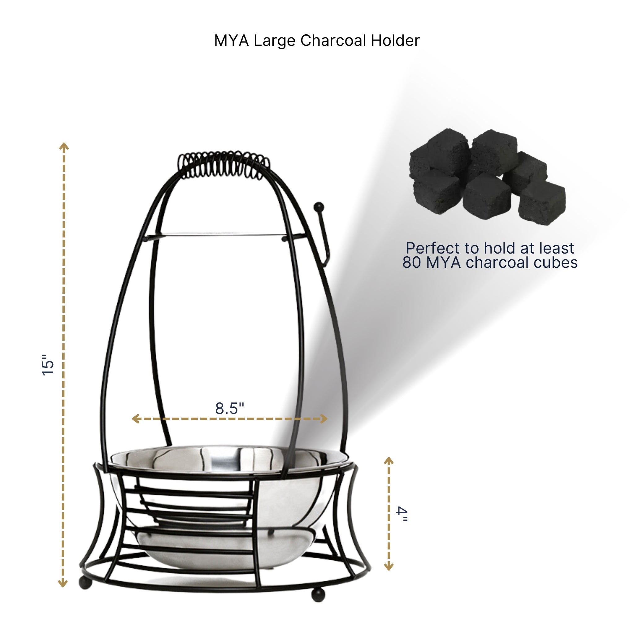 Black Large Charcoal Basket #COLOR_BLACK