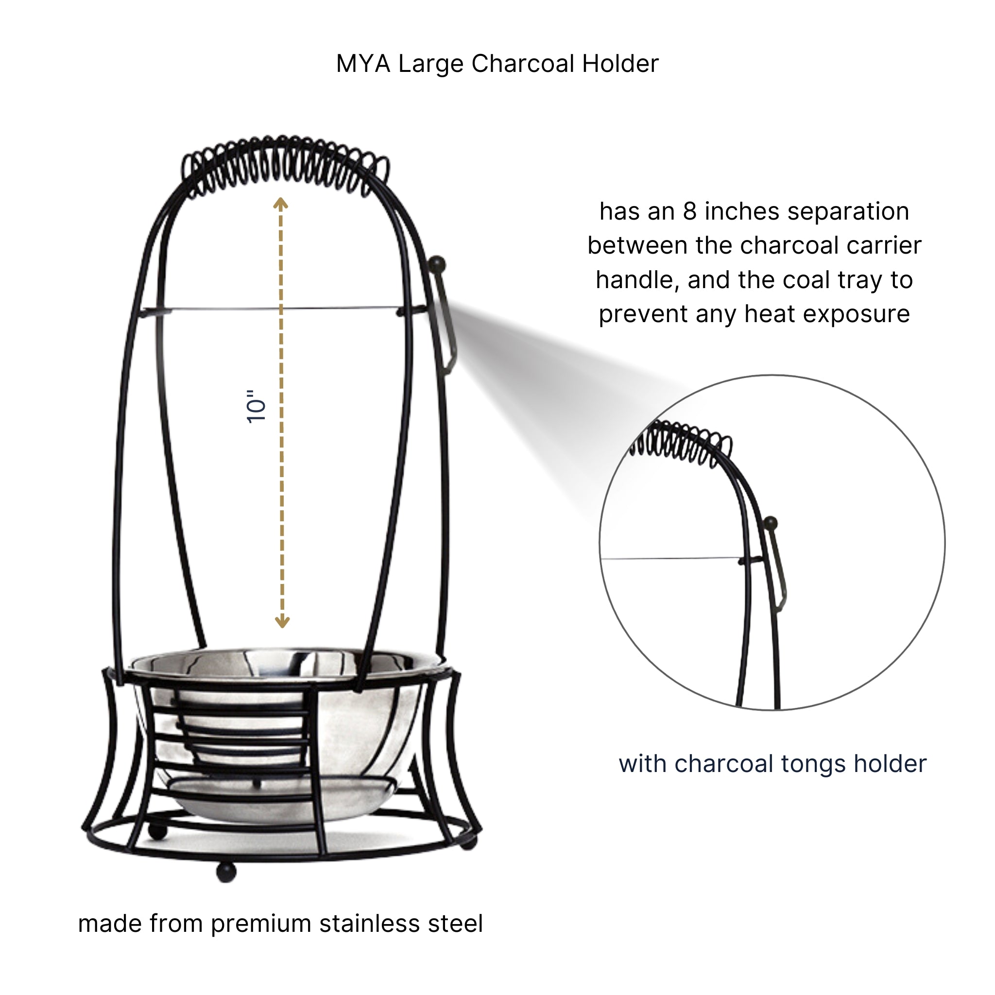 Black Large Charcoal Basket #COLOR_BLACK