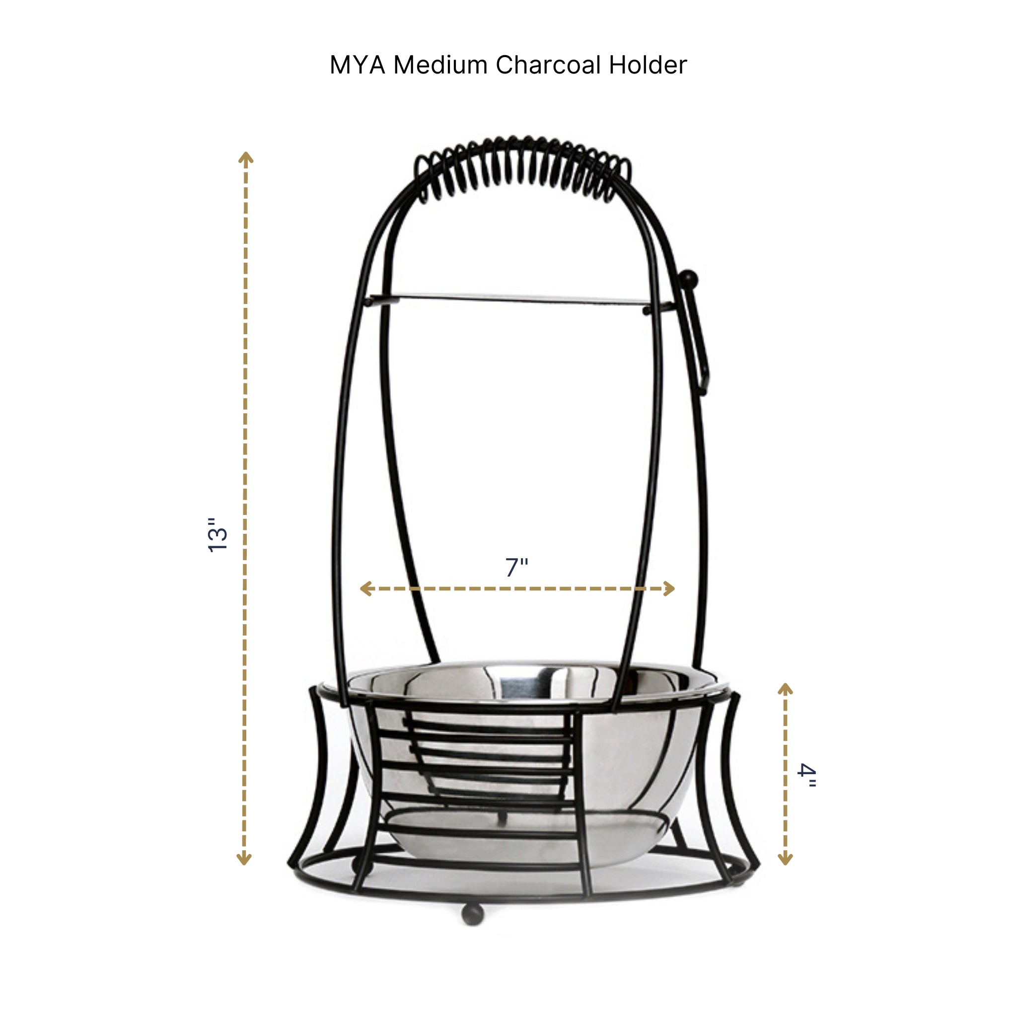 Black Medium Charcoal Basket #COLOR_BLACK