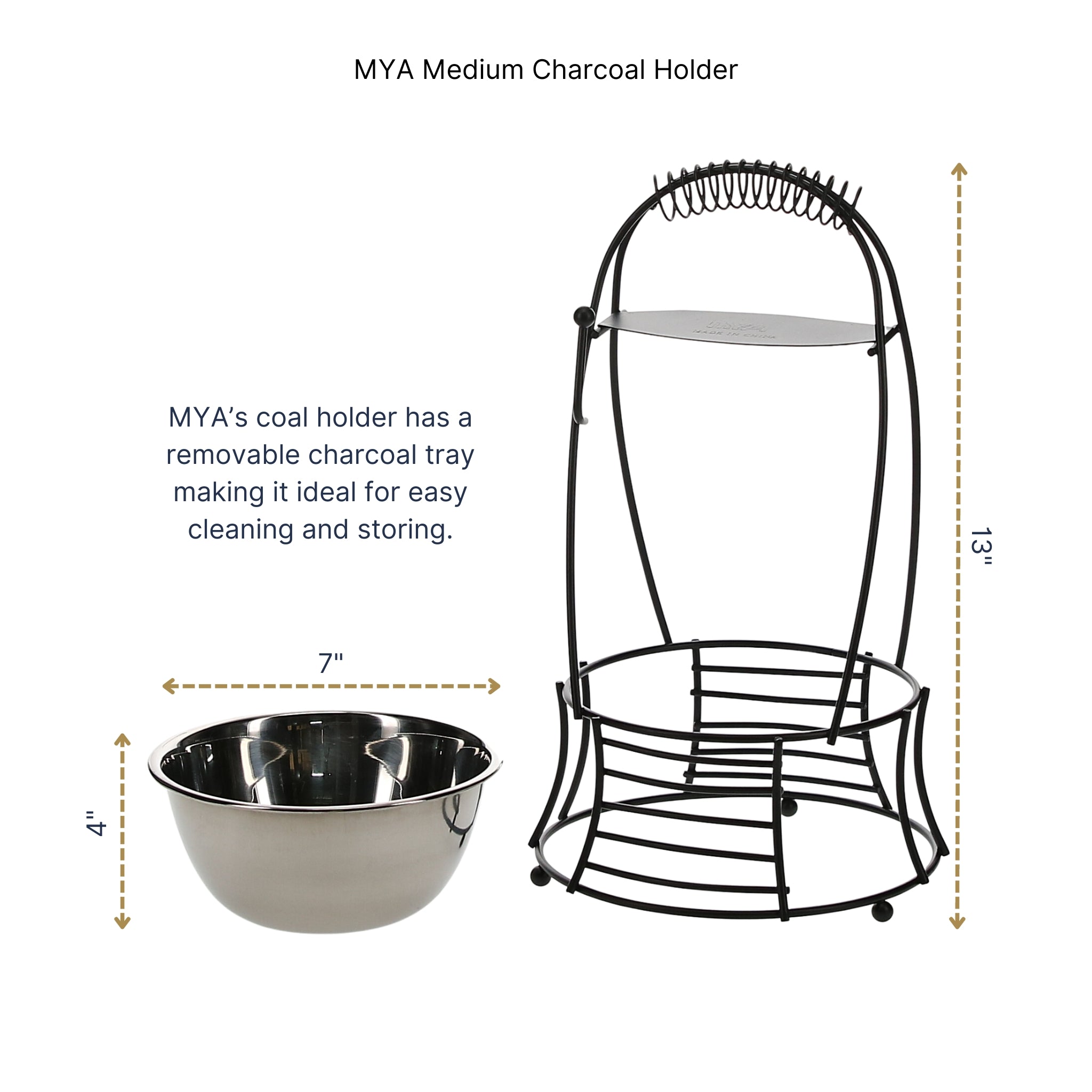 Black Medium Charcoal Basket #COLOR_BLACK