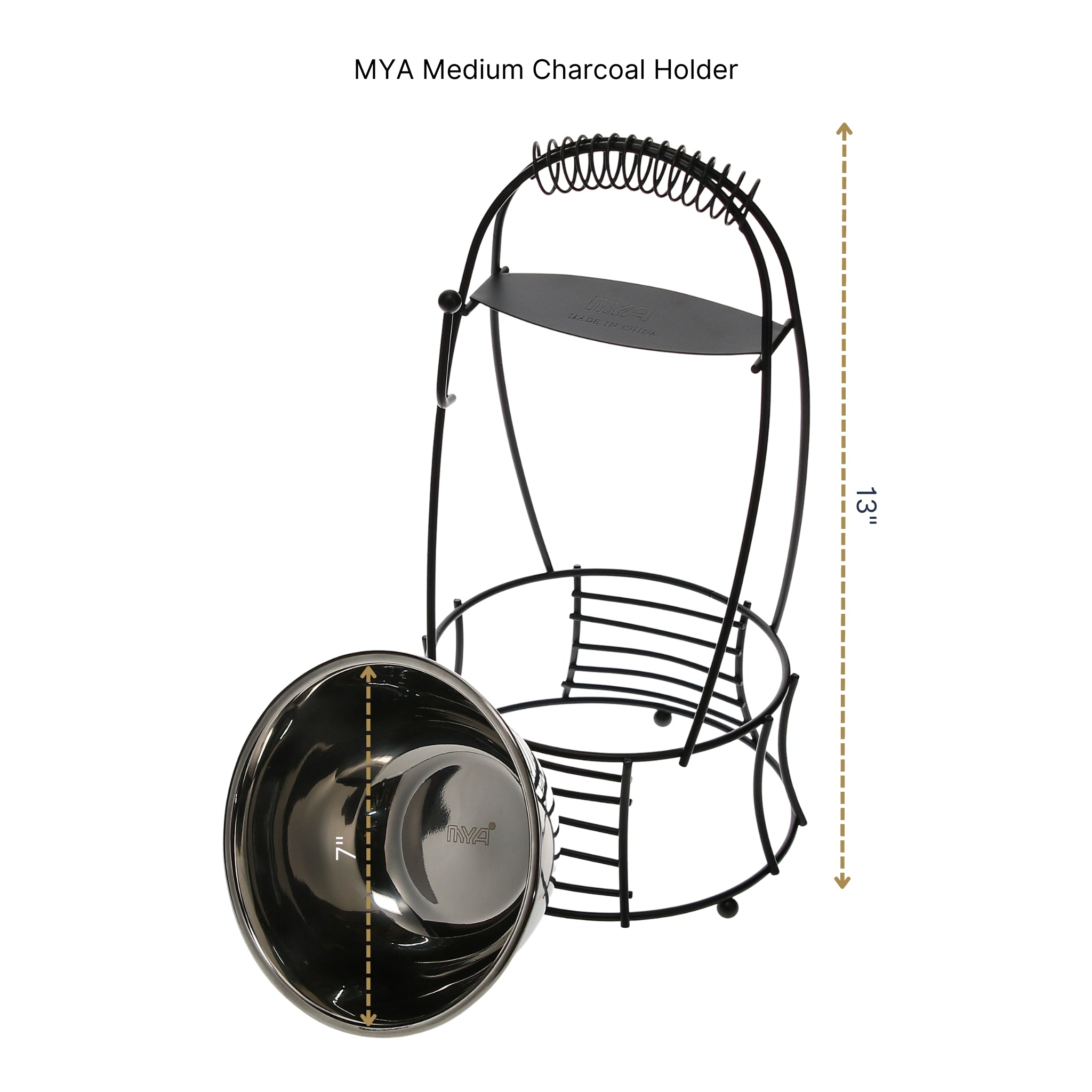 Black Medium Charcoal Basket #COLOR_BLACK