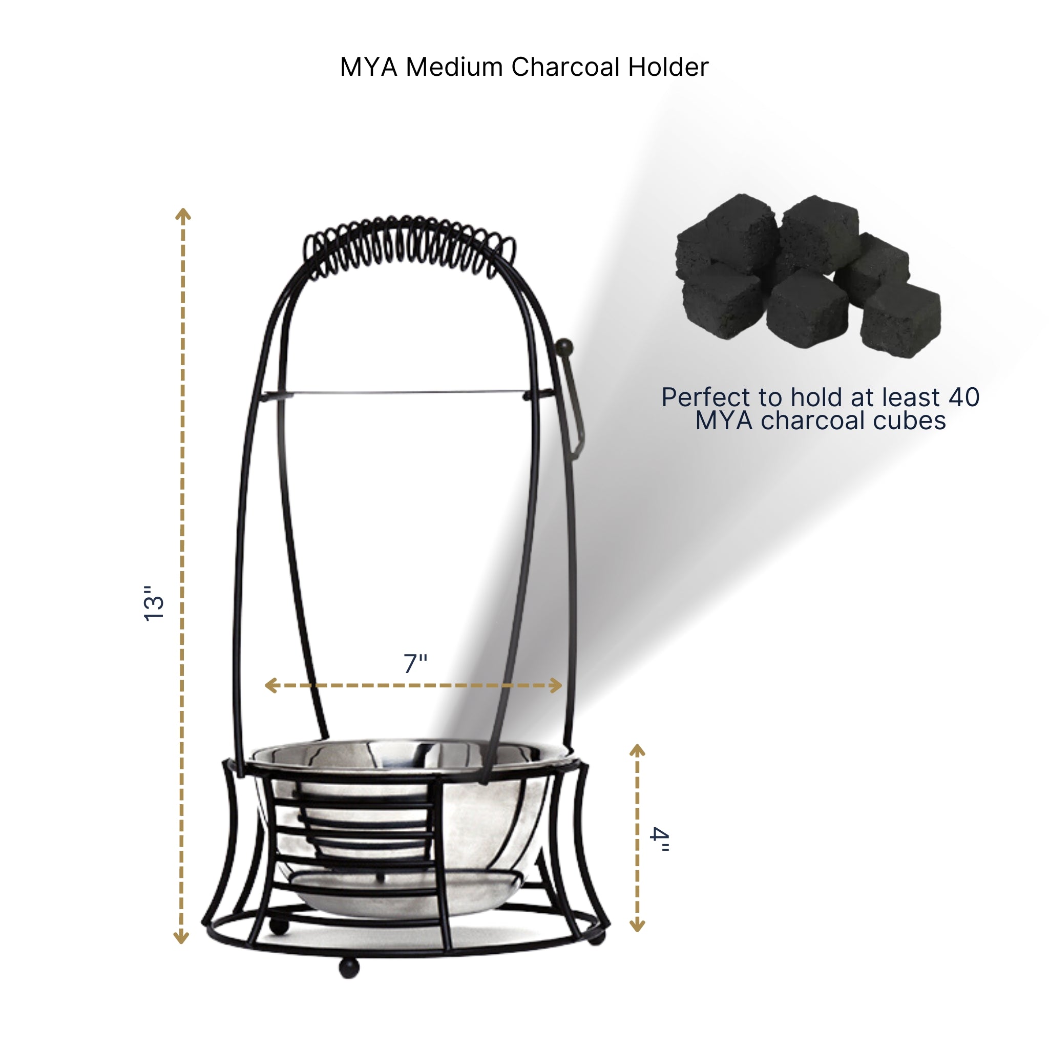 Black Medium Charcoal Basket #COLOR_BLACK