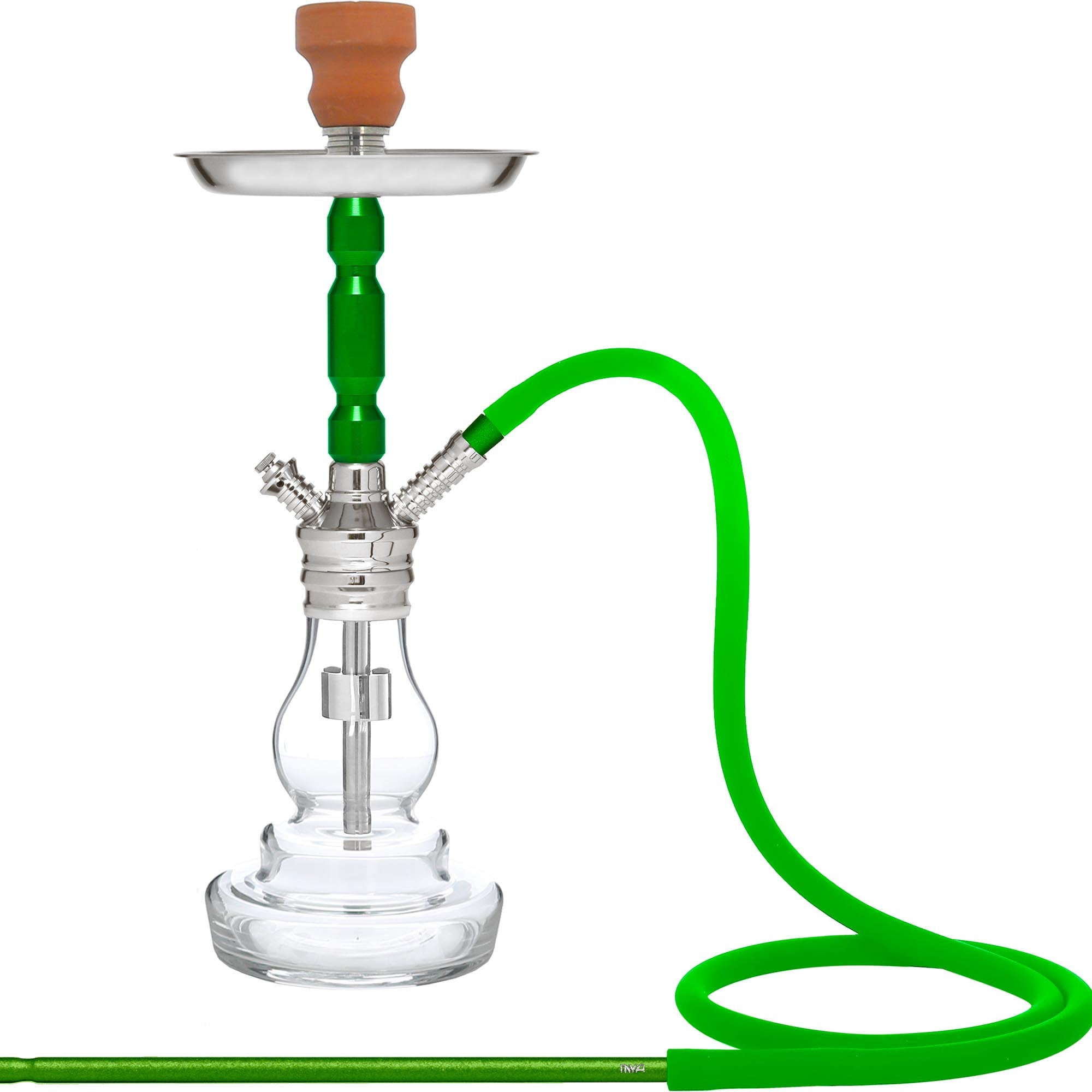 Green Mini Robusto Silver Hookah #color_Green