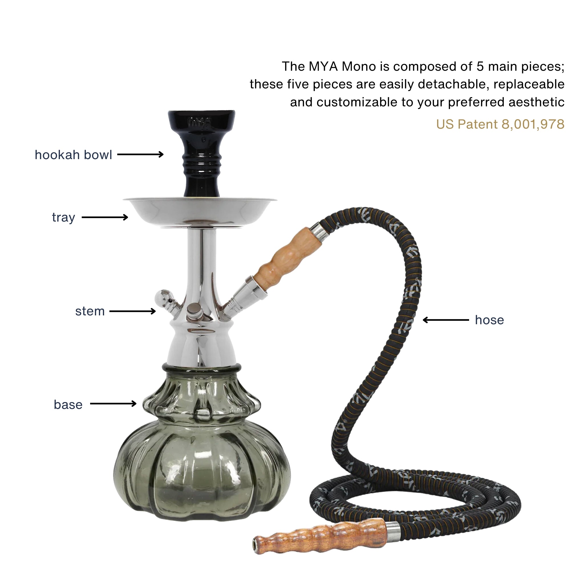 Grey Mono Hookah #color_Grey