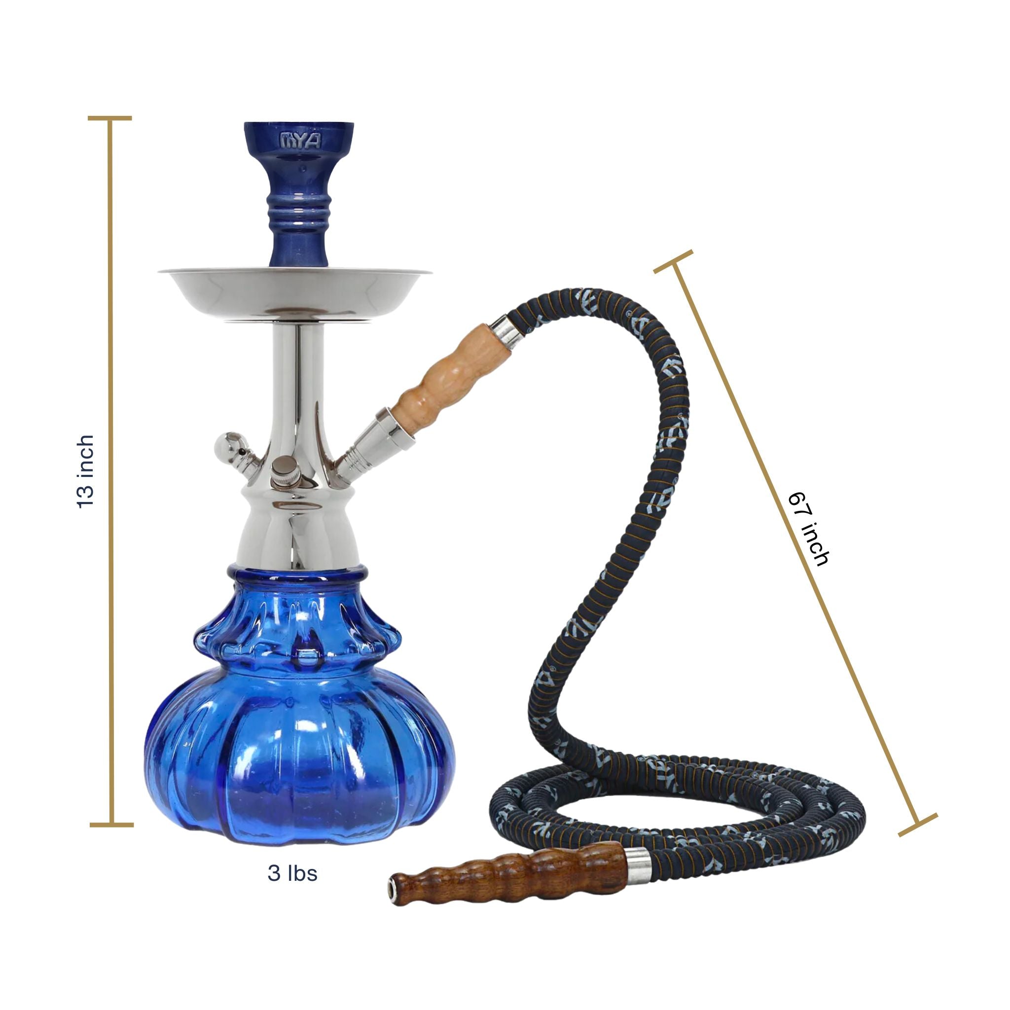 Dark Blue Mono Hookah #color_Dark Blue