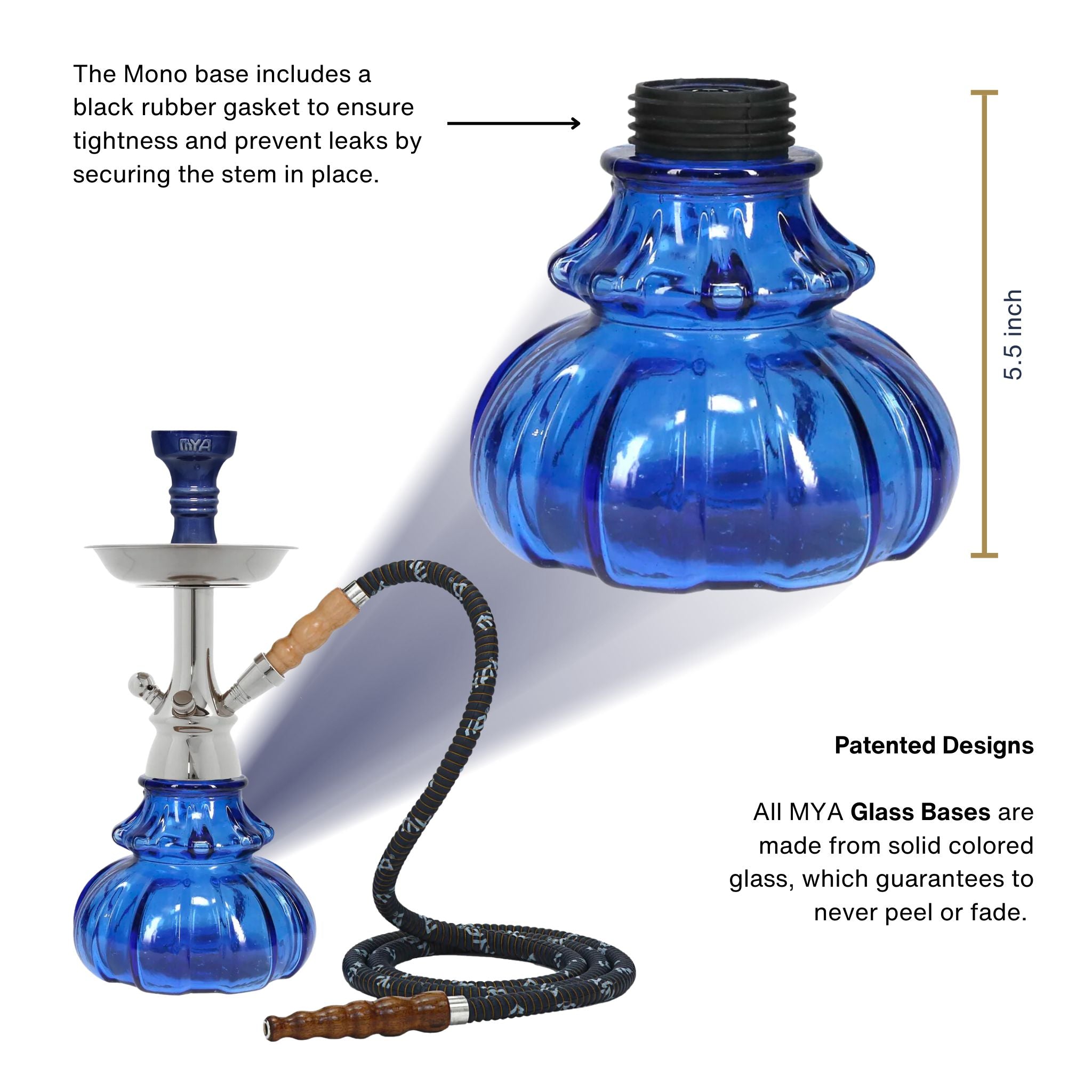 Dark Blue Mono Hookah #color_Dark Blue