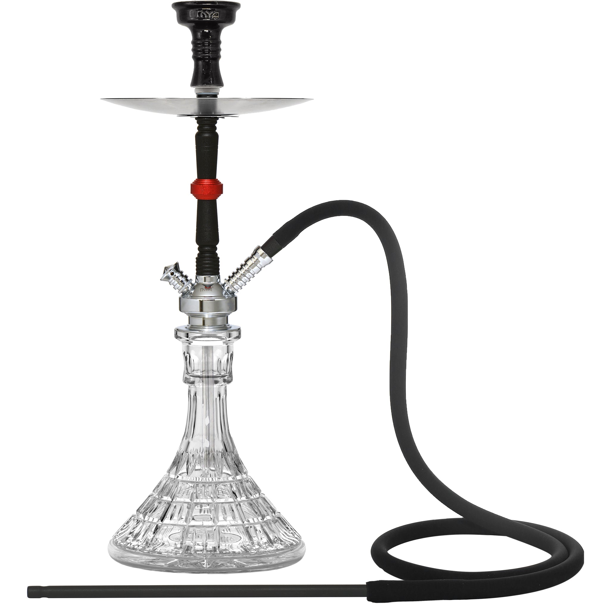 Black Crystal Silver Hookah #color_Black