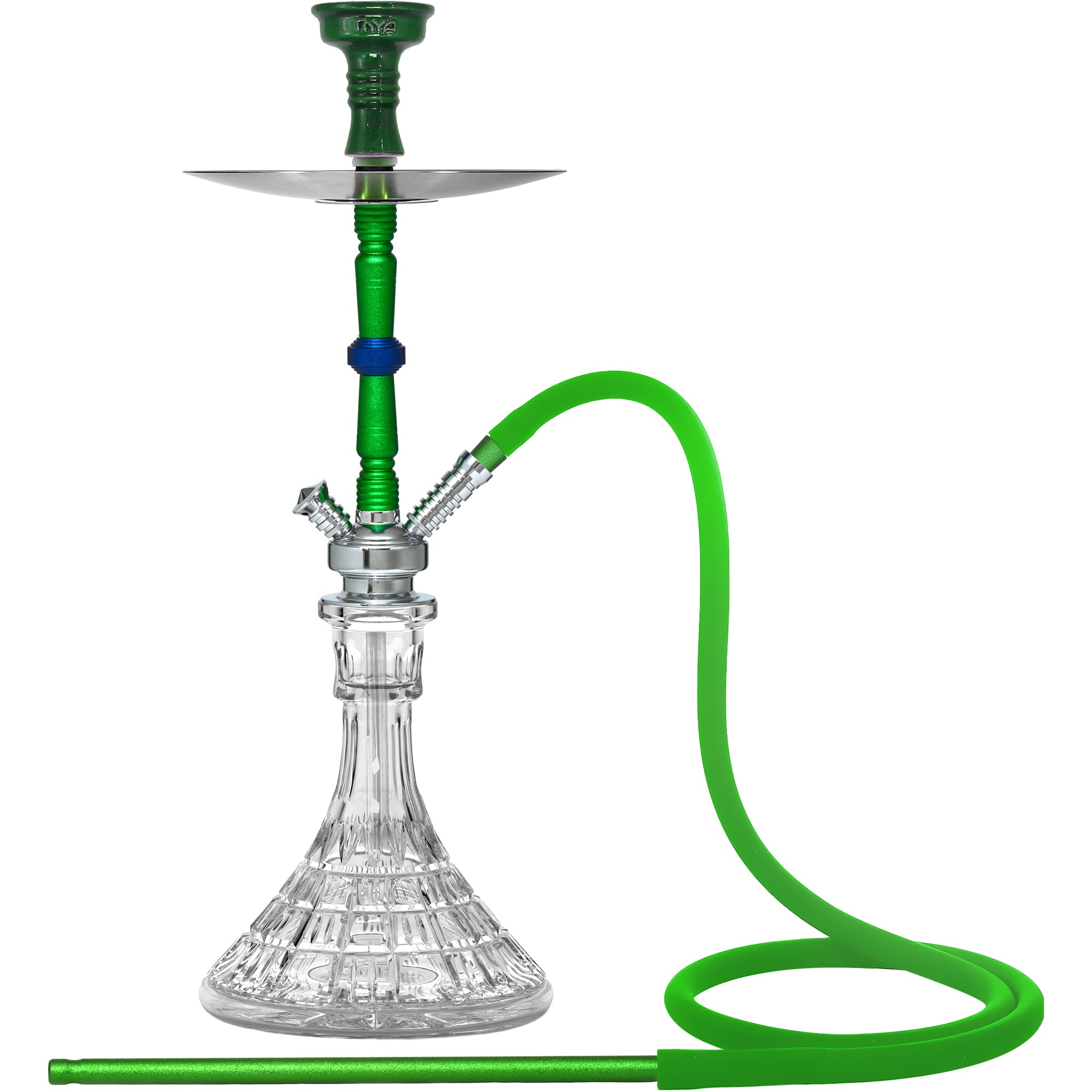 Green Crystal Silver Hookah #color_Green