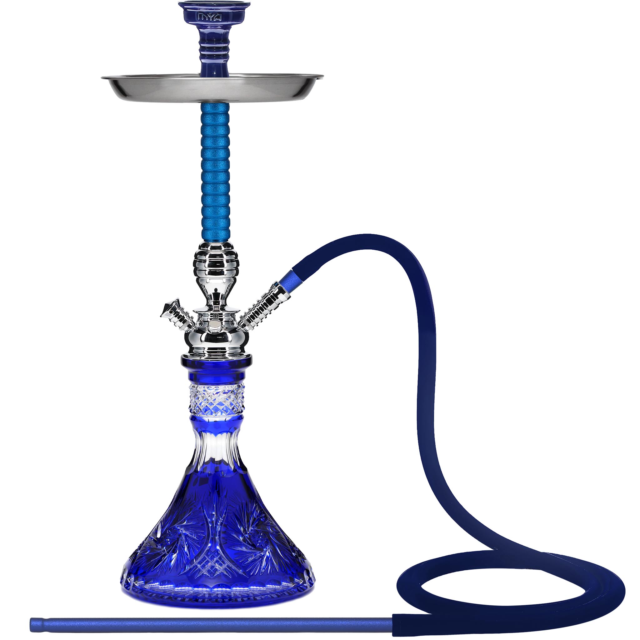 PINWHEEL 297N Dark Blue Crystal Hookah #color_Dark Blue