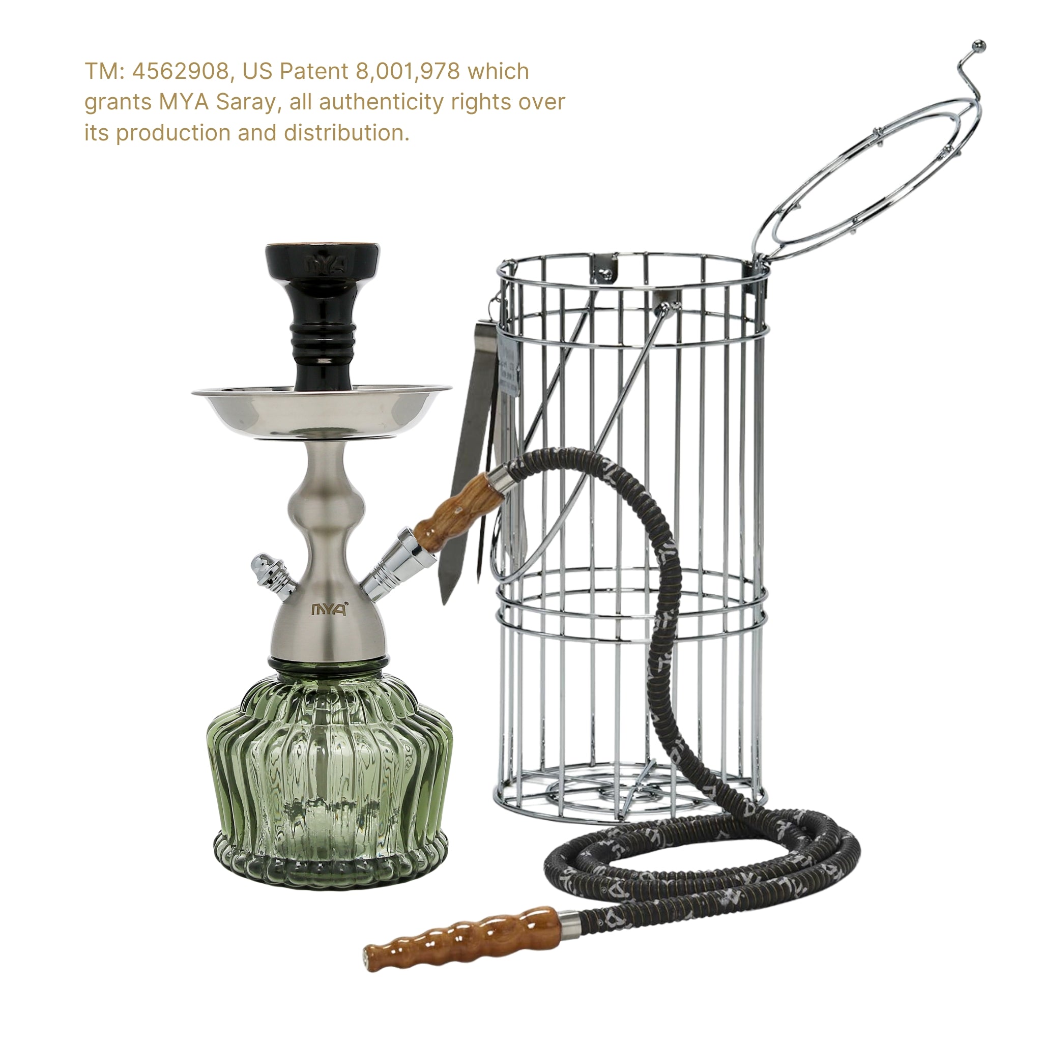 QT Hookah in Silver Stem with Grey Glass #color_SILVER/GREY