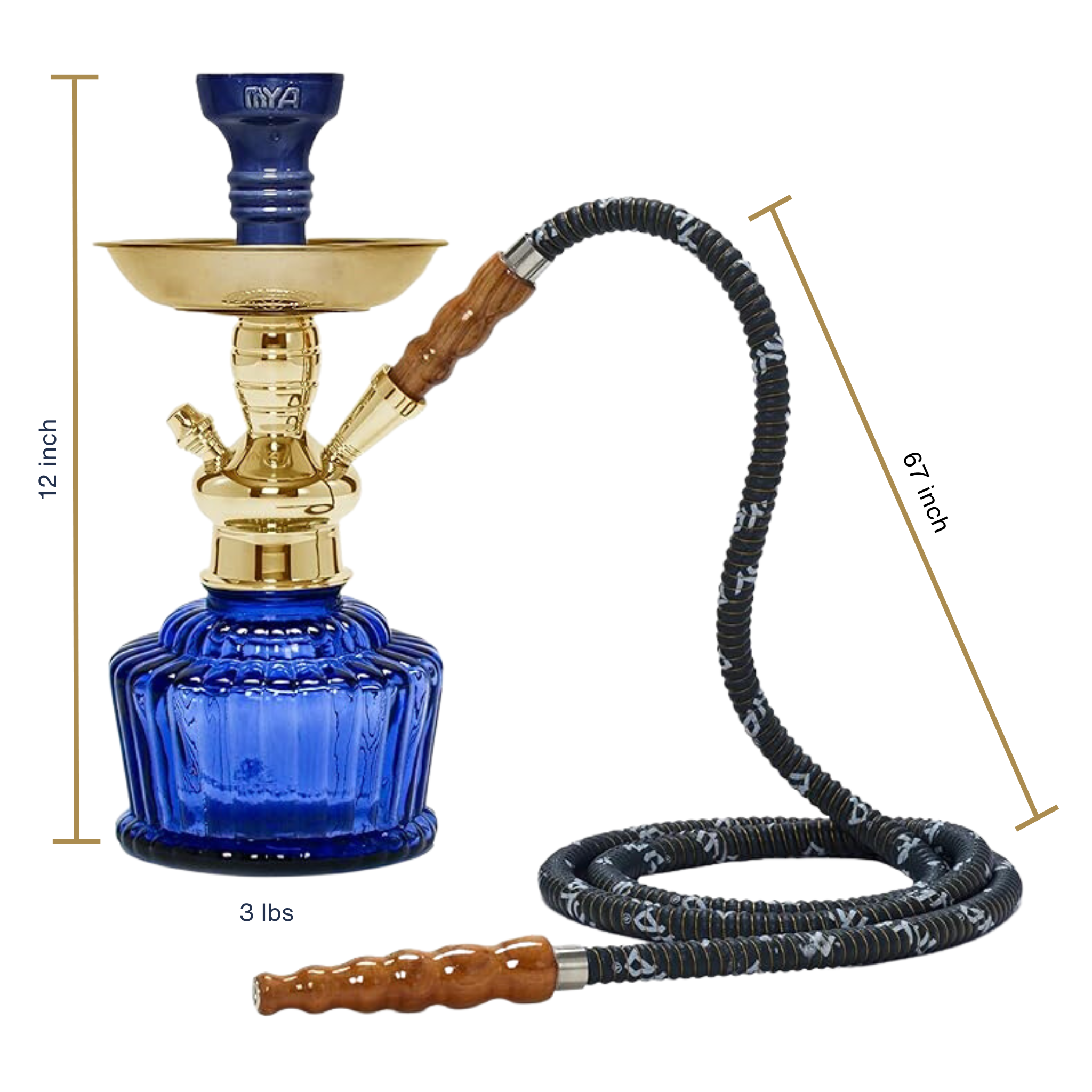 Dark Blue QT 263 Gold Stem #color_Blue