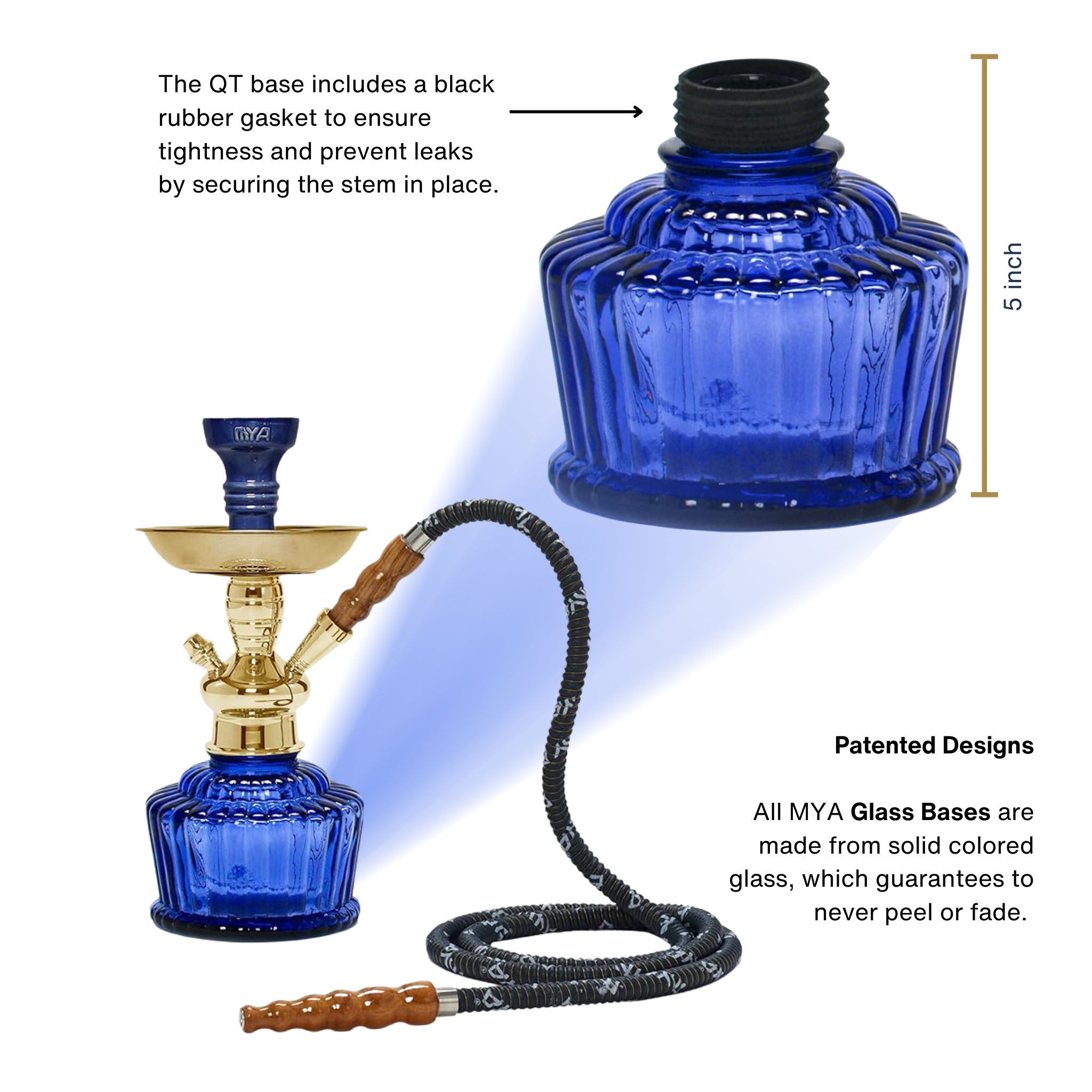 Dark Blue QT 263 Gold Stem #color_Blue