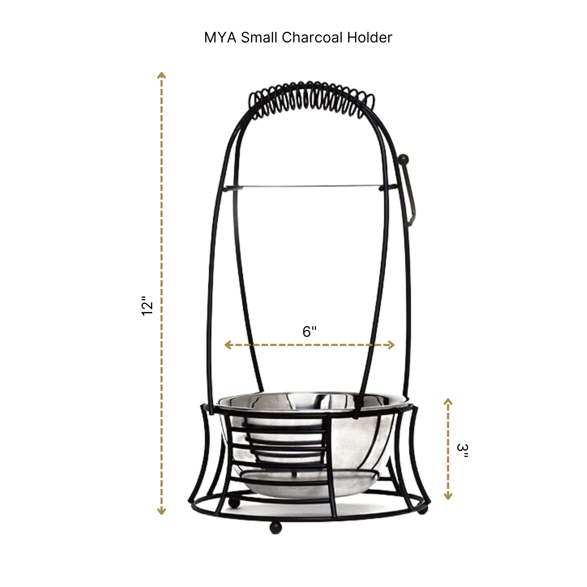 Small black Charcoal basket #color_Black