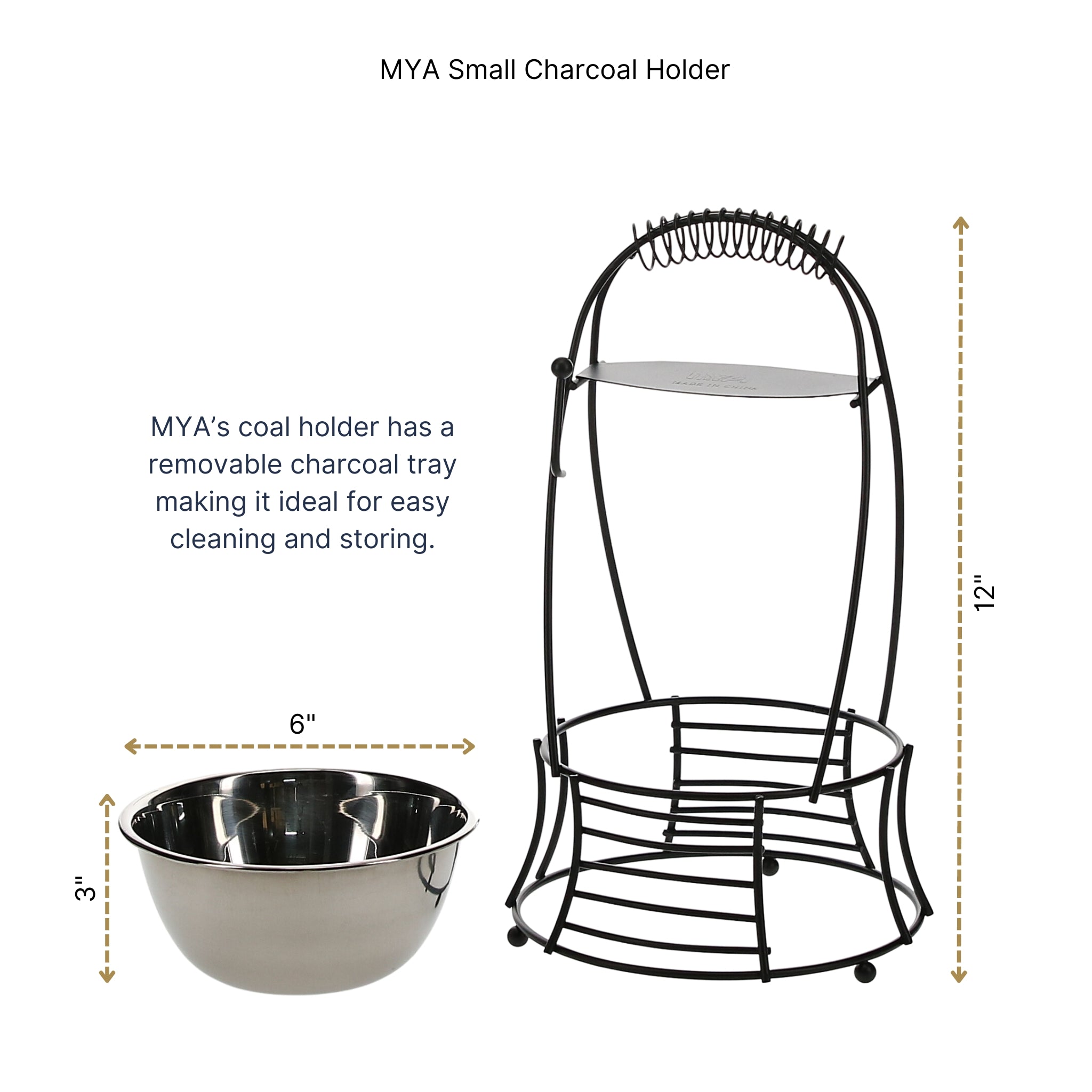 Small black Charcoal basket #color_Black