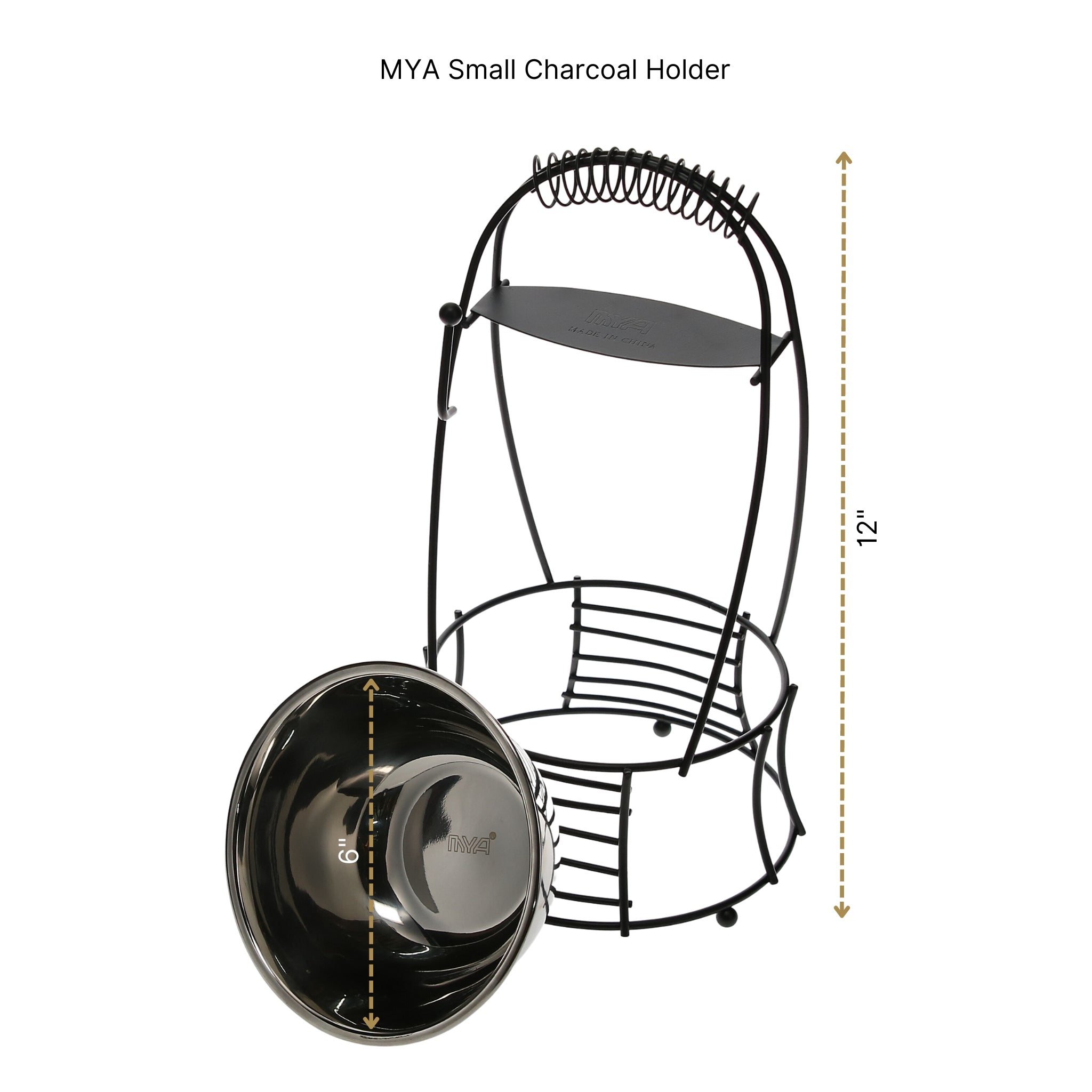 Small black Charcoal basket #color_Black