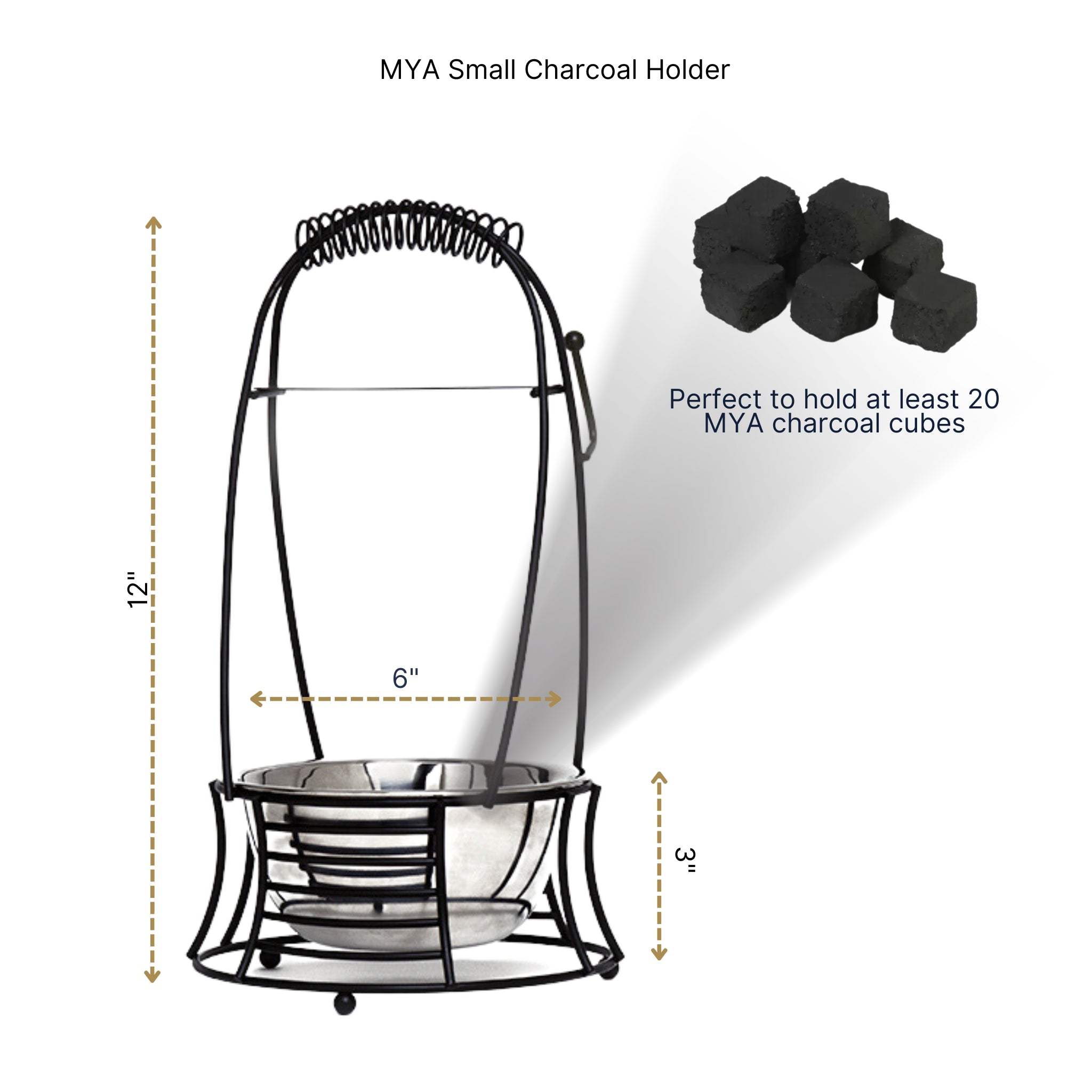 Small black Charcoal basket #color_Black