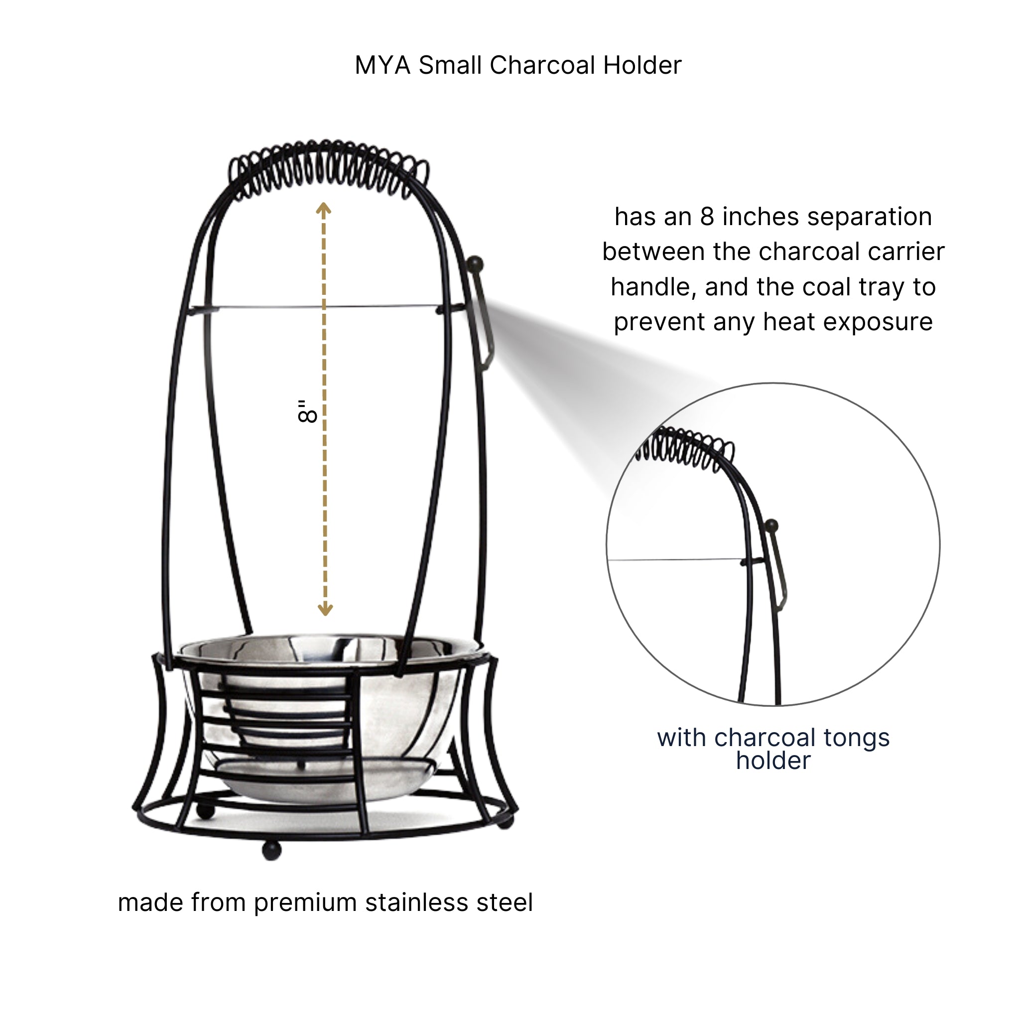 Small black Charcoal basket #color_Black