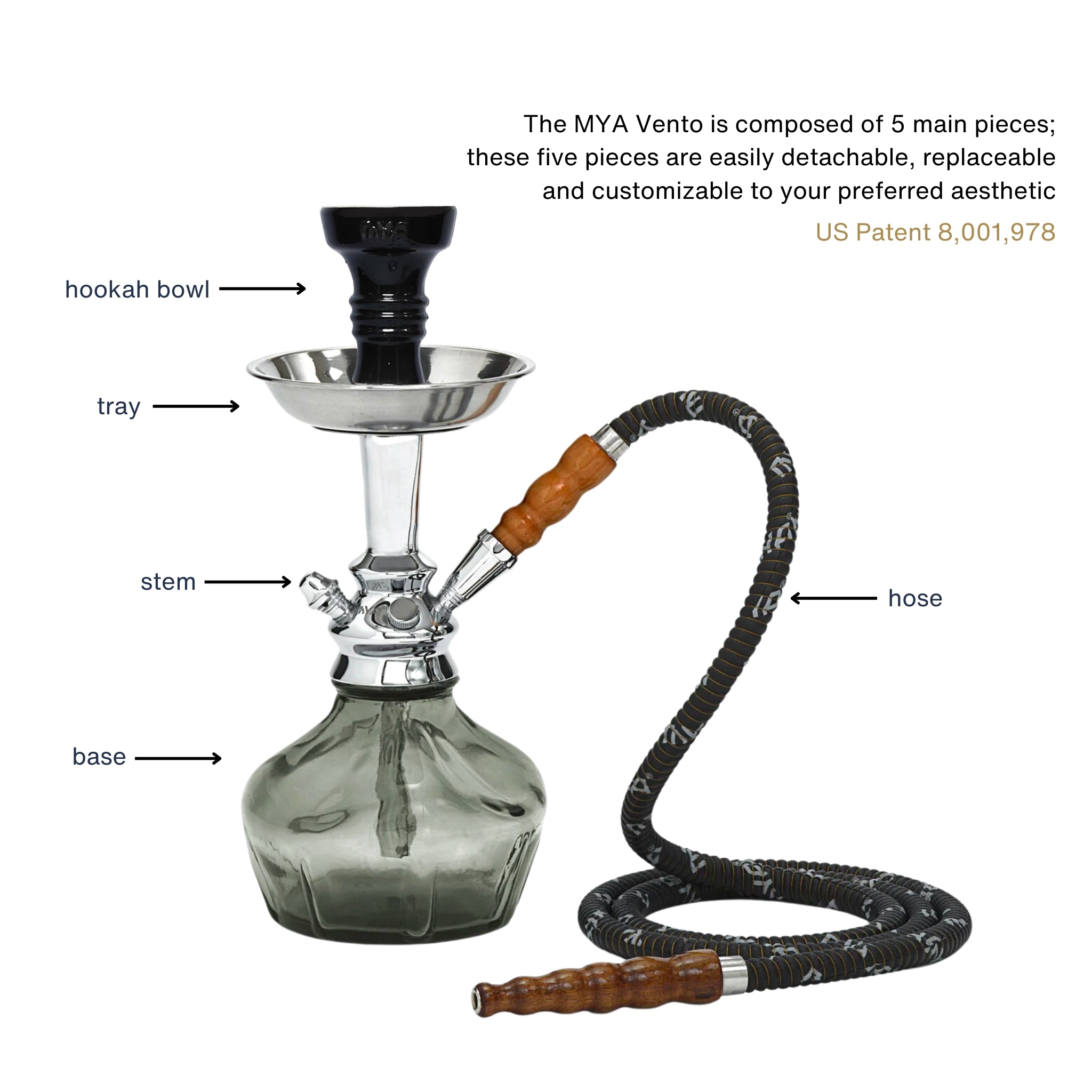 Grey Vento Hookah #color_Grey