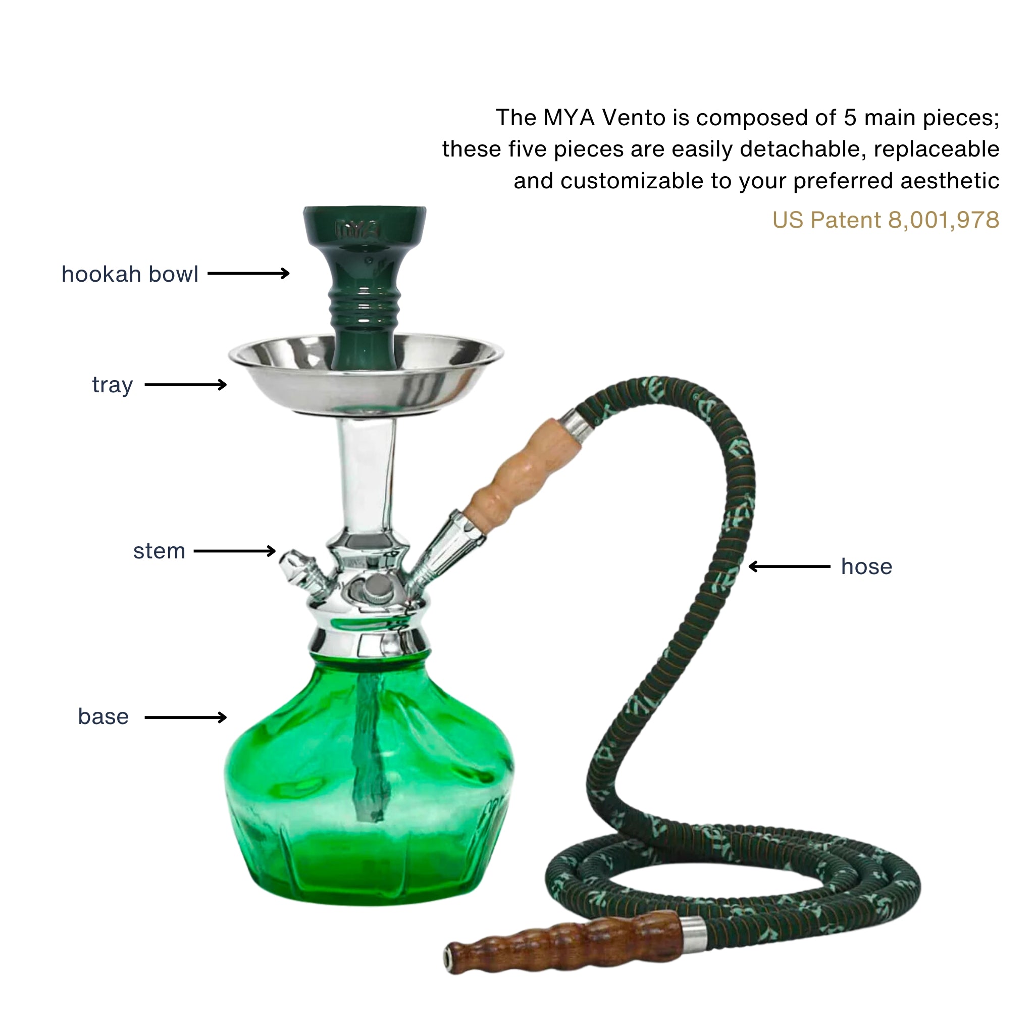 Olive Green Vento Hookah #color_Olive Green