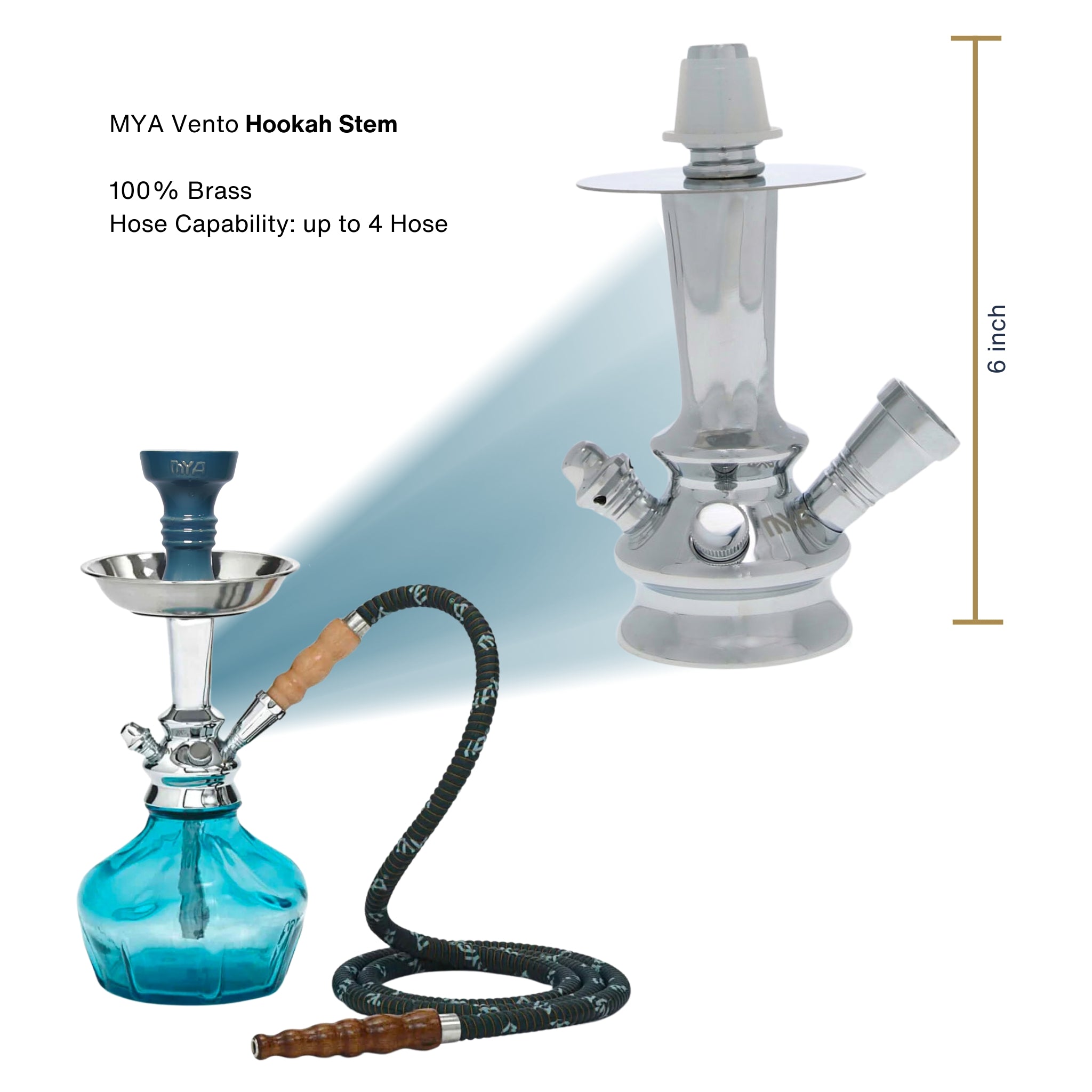 Sky Blue Vento Hookah #color_Sky Blue