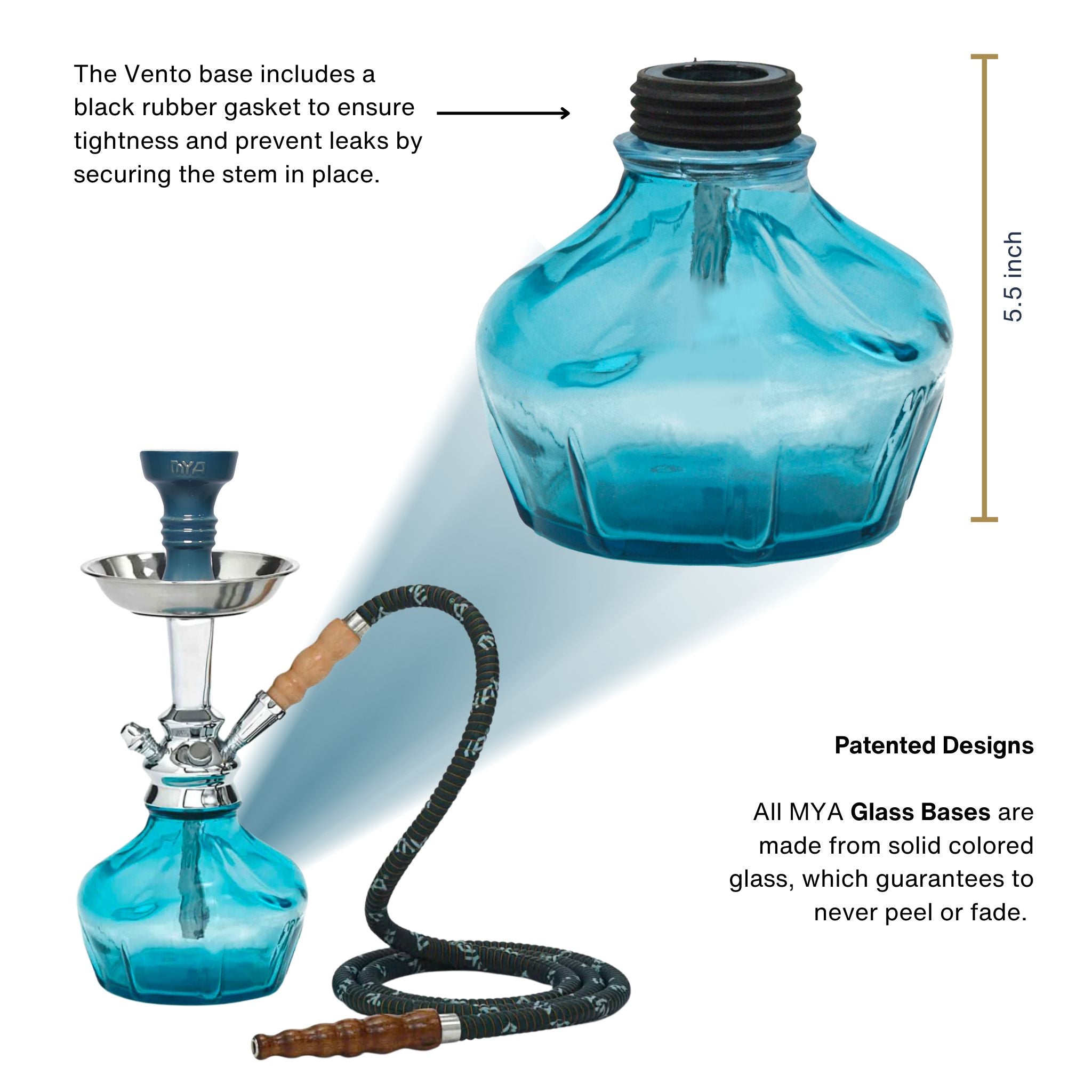 Sky Blue Vento Hookah #color_Sky Blue