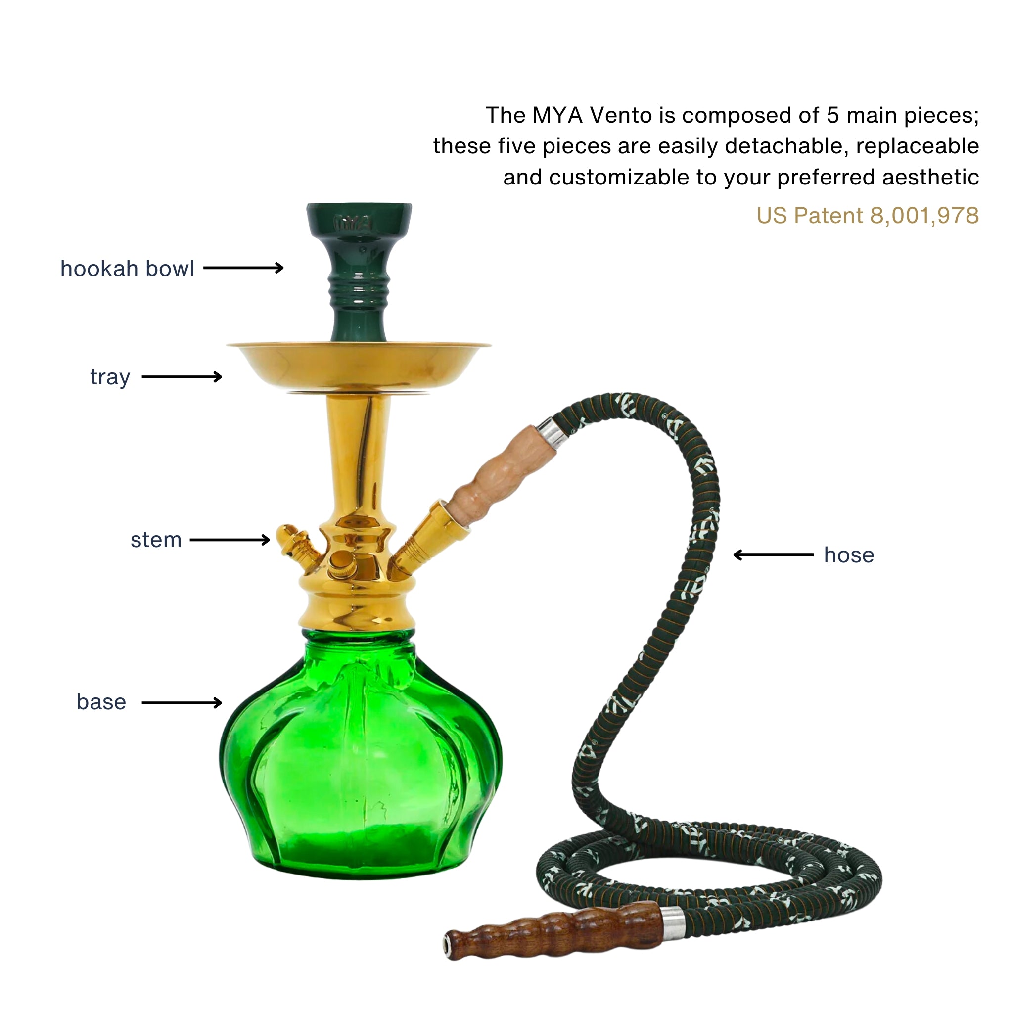 Olive Green Vento II Hookah #color_Olive Green