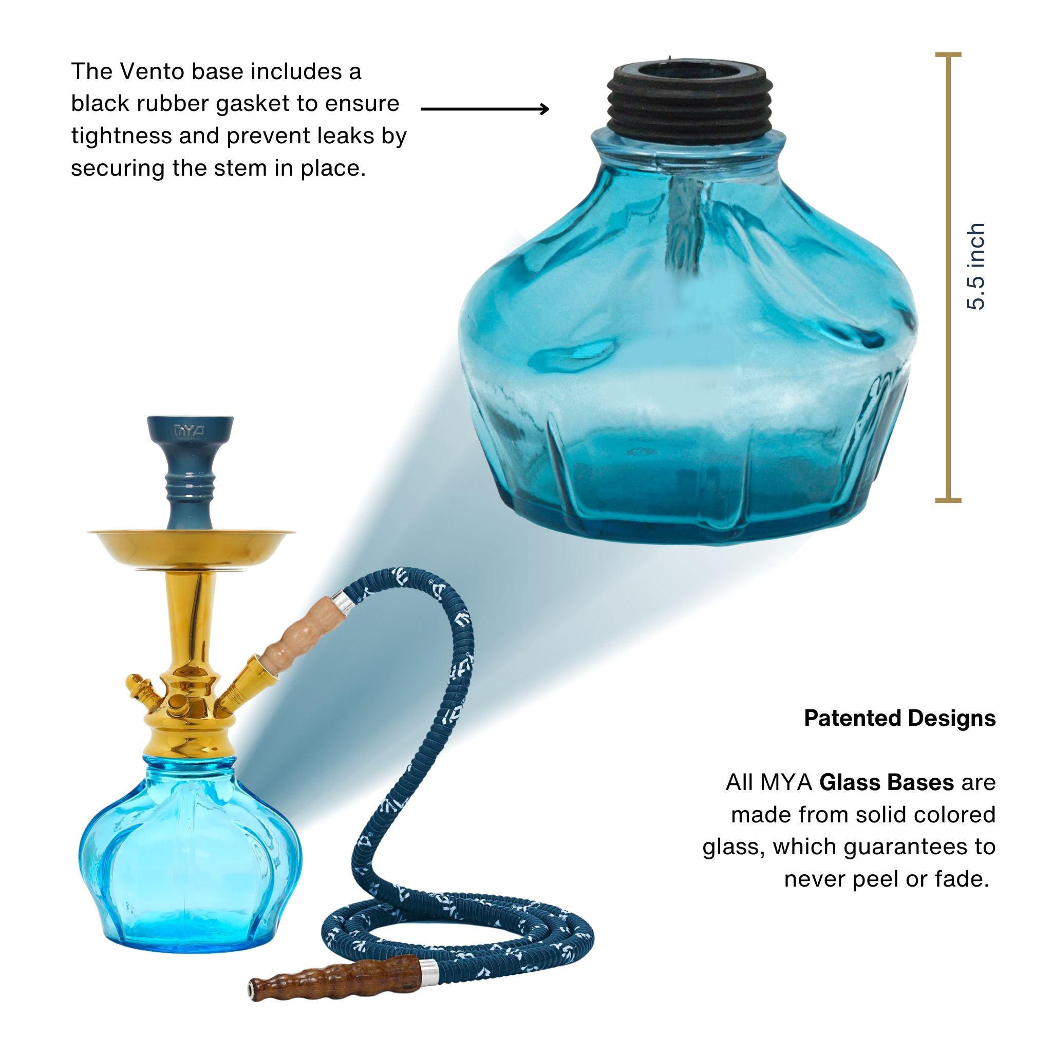 Sky Blue Vento II Hookah #color_Sky Blue