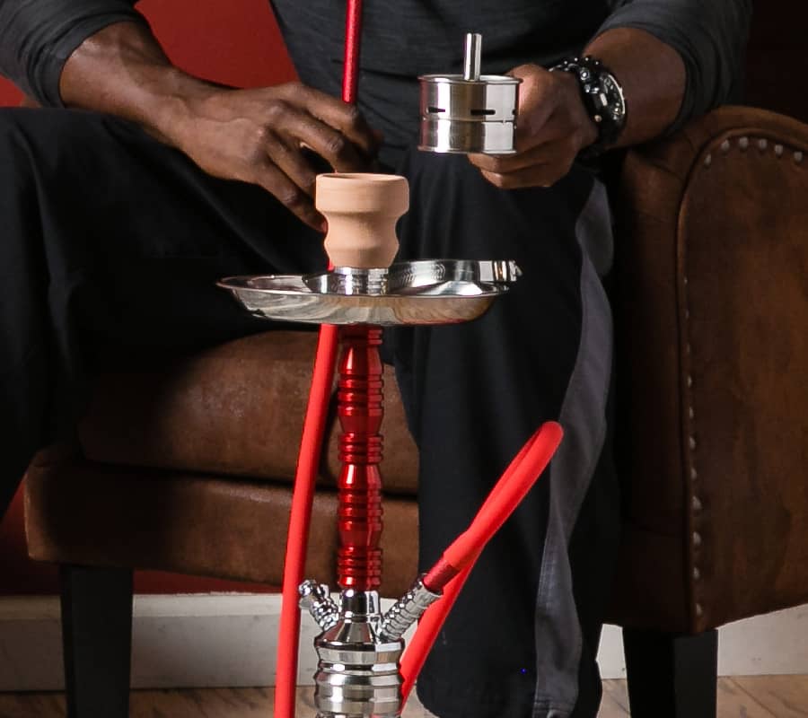 Top of hookah with the Fornello bowl