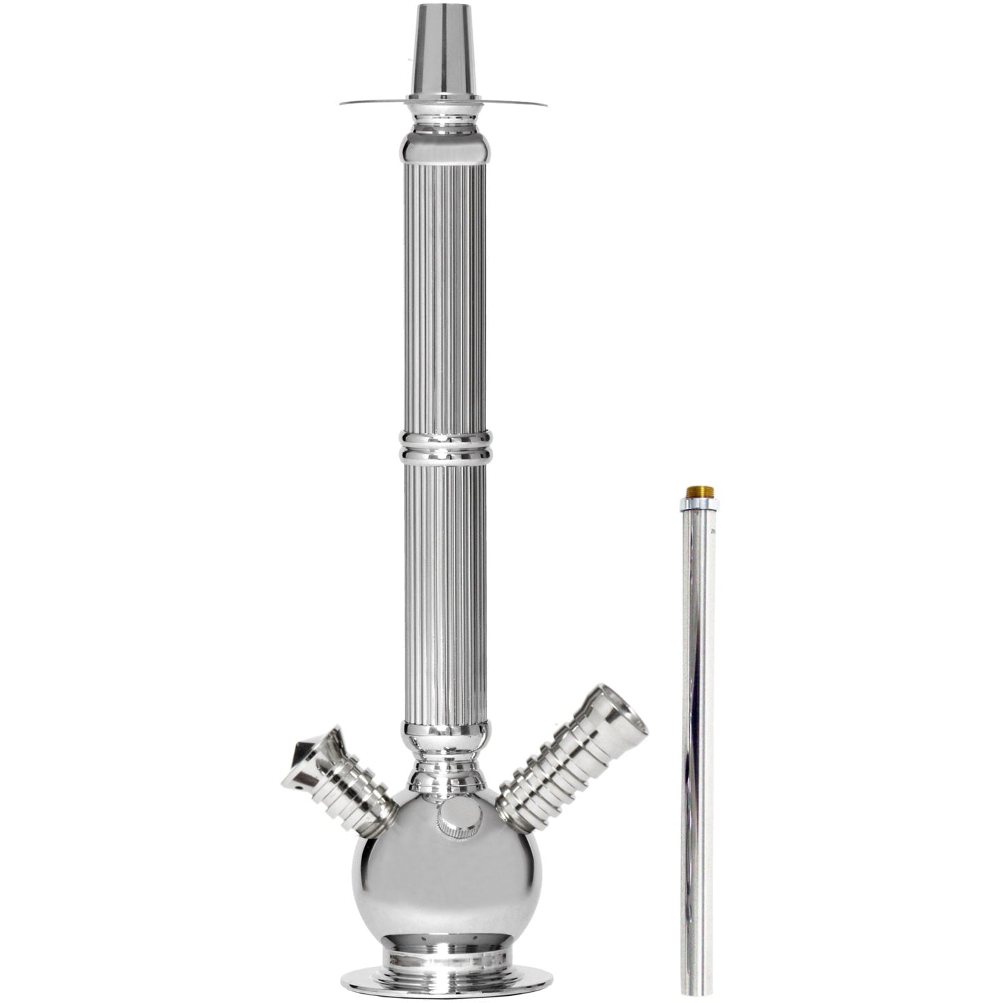 033T Chrome Egyptian Hookah Stem #Color _Chrome Egyptian
