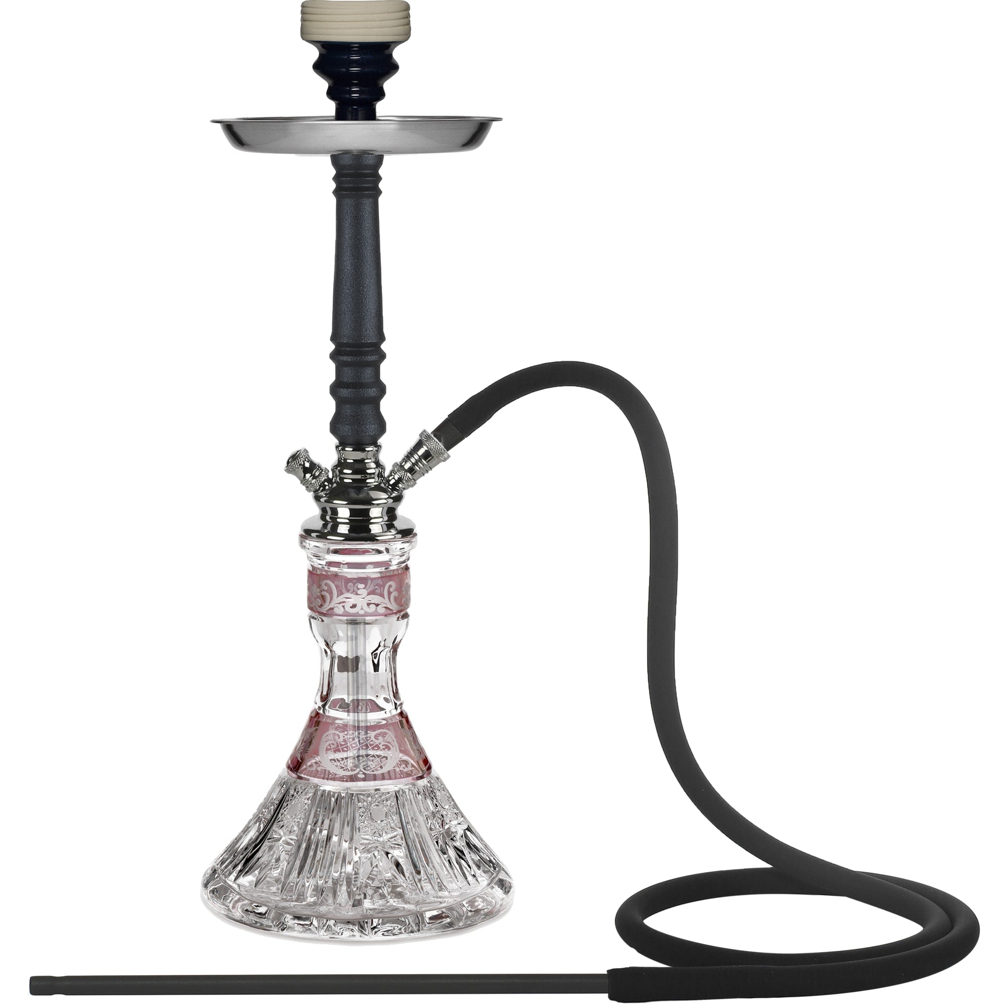 Pink Crystal D2 with Black Stem Hookah #crystal design_D2