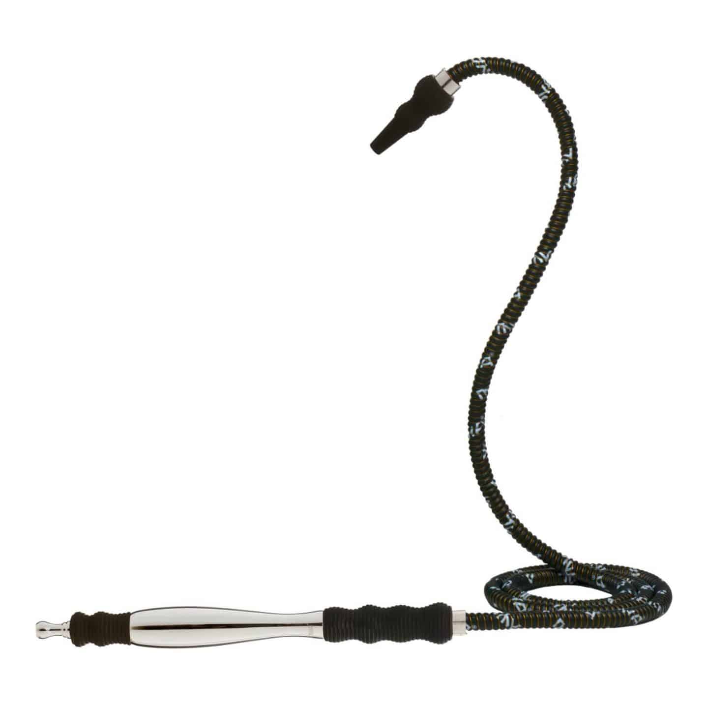 631 Aluminum Short Handle Hookah Hose #Color_Black