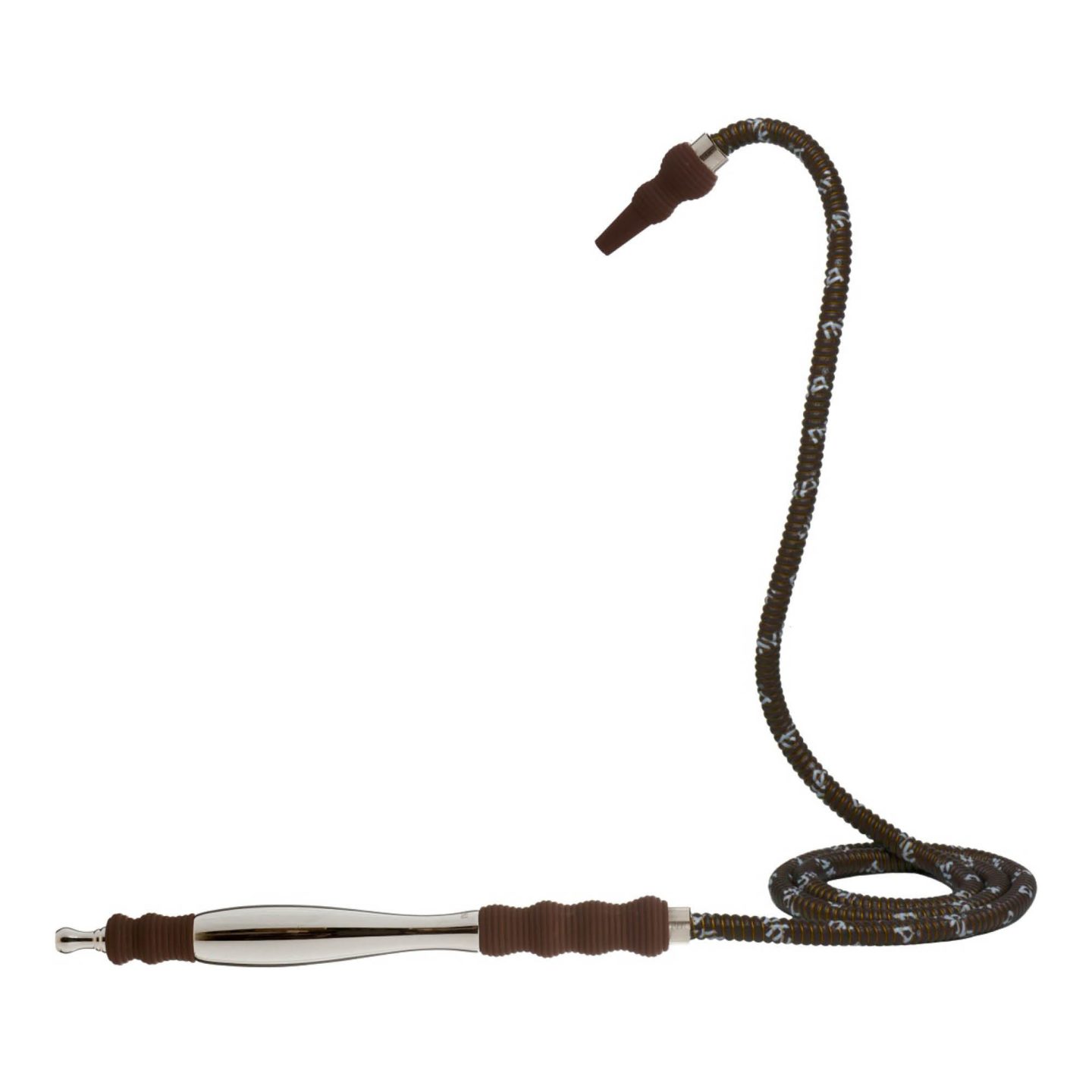 631 Aluminum Short Handle Hookah Hose #Color_Brown