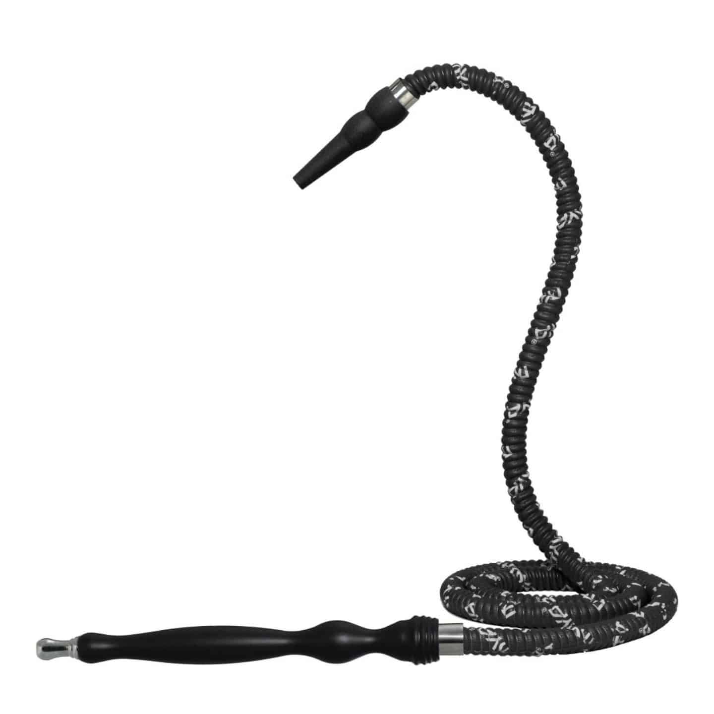 632 Black Rubber Finishing Long Handle Hookah Hose  #color_black