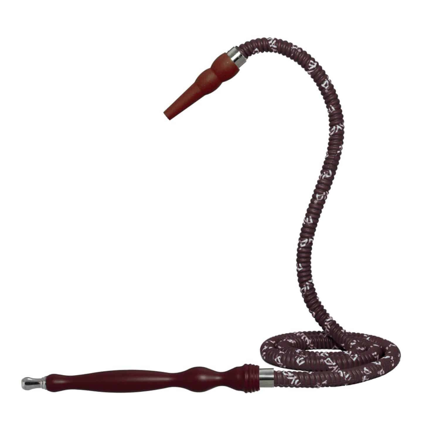 632 Brown Rubber Finishing Long Handle Hookah Hose #color_brown