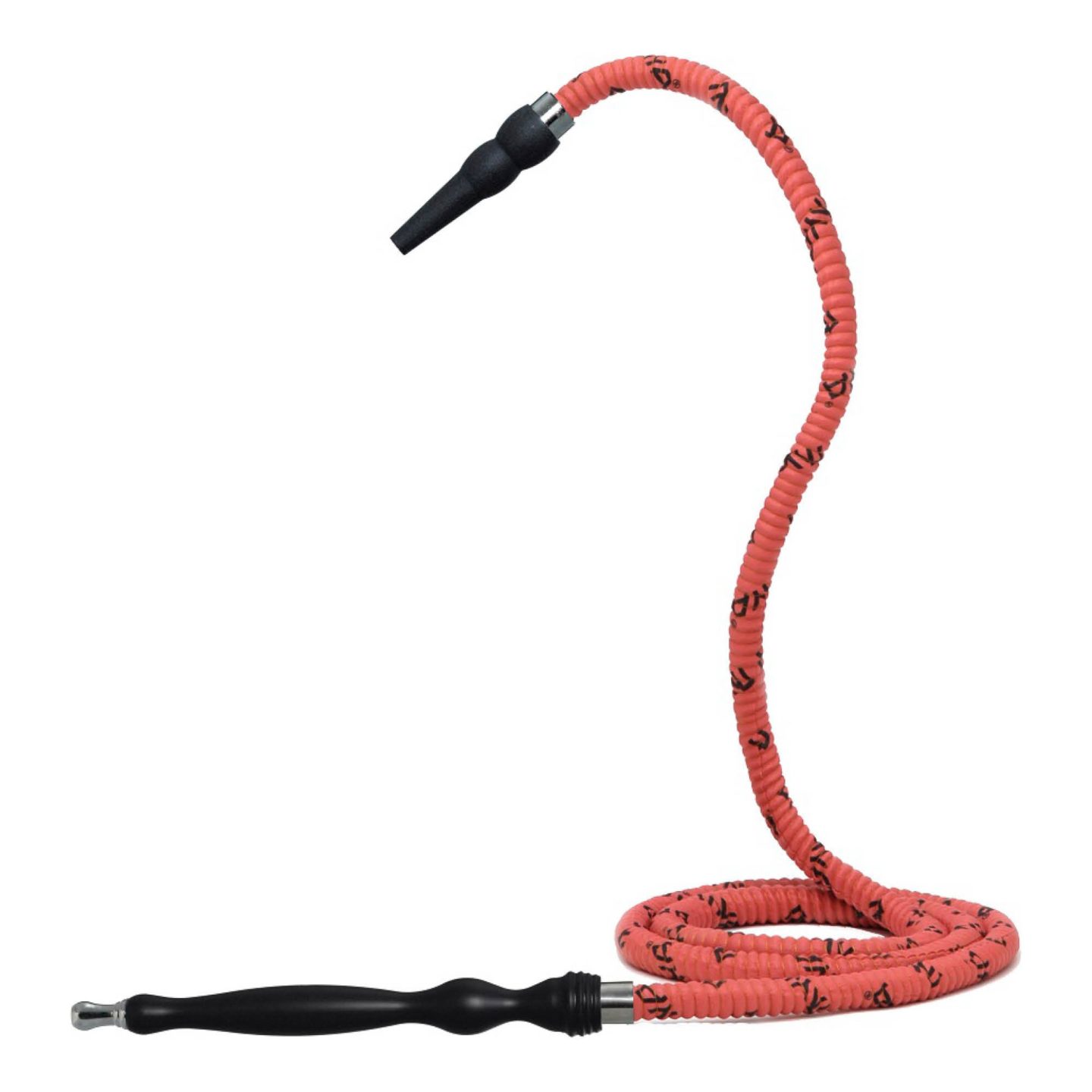 632 Pink Rubber Finishing Long Handle Hookah Hose #color_pink