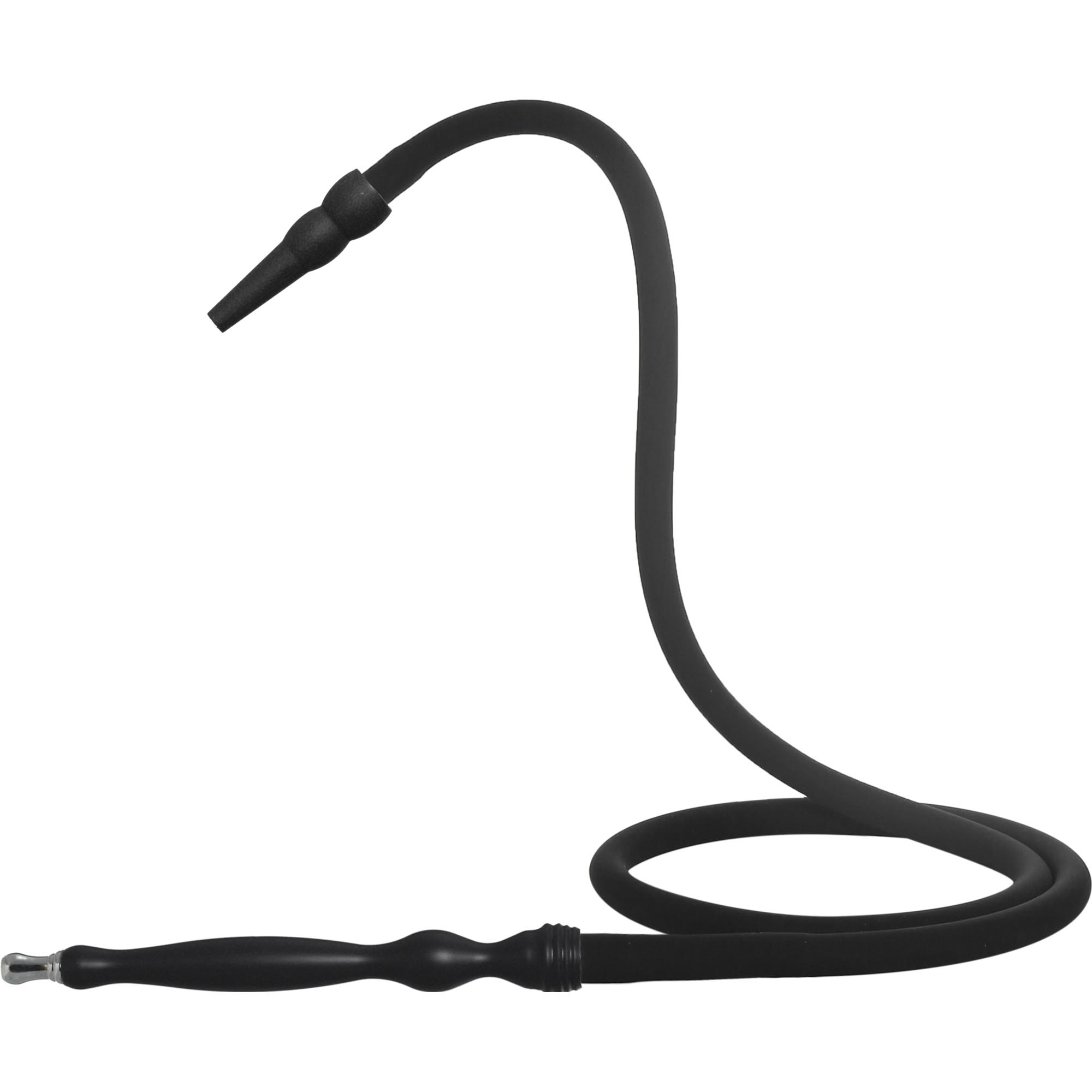 Black Silicone Rubber Finishing Long Handle Hookah Hose #color_black